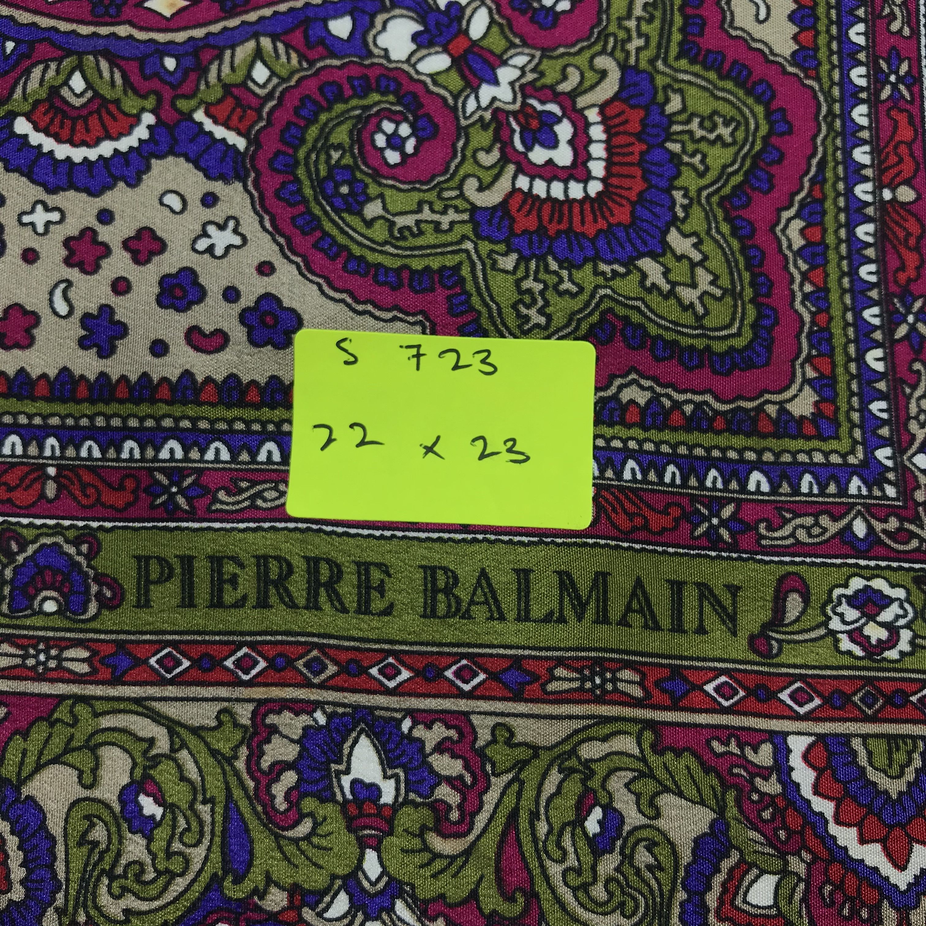 Pierre Balmain × Vintage Pierre Balmain Bandana / Handkerchief / Neckerchief - S723 Size ONE SIZE - 5 Thumbnail