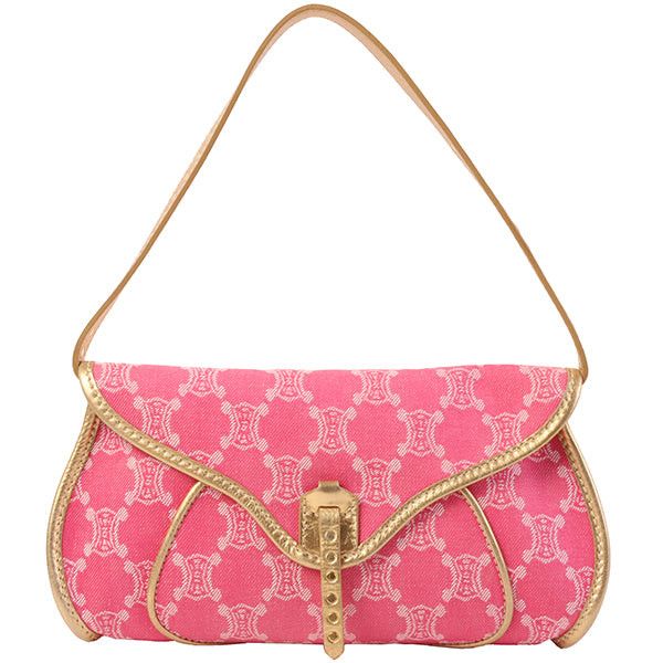 image of Celine Paris Macadam Pattern Shoulder Bag Pink, Women's