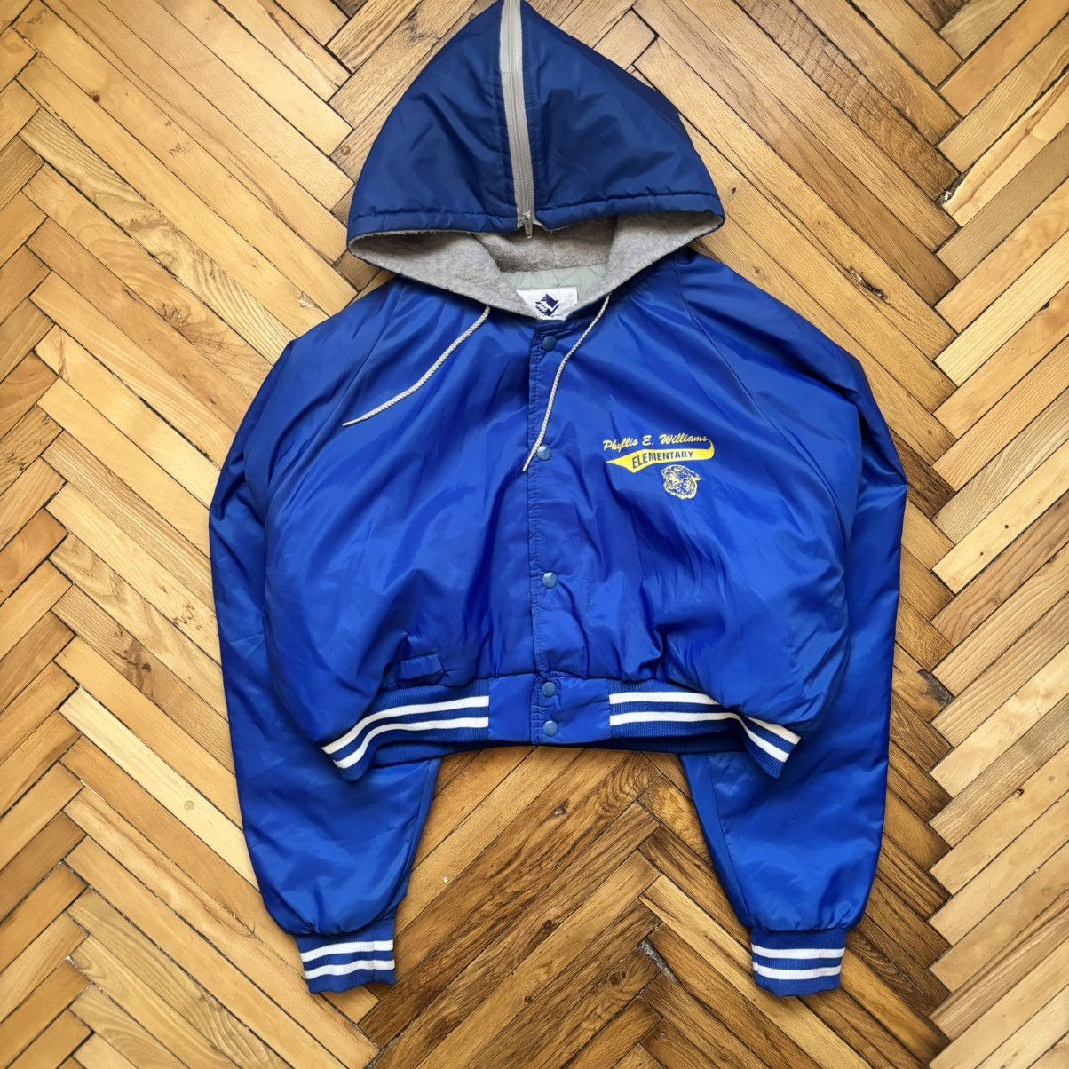 Hysteric Glamour Vintage Y2K Avant-Garde Crop Bomber American College Jacket Size L / US 10 / IT 46 - 2 Thumbnail