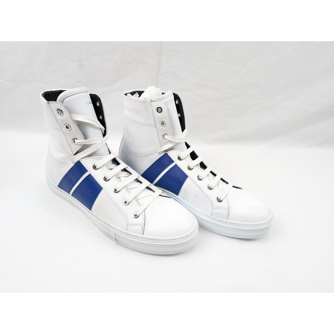 Amiri o1rshd1 Leather Sunset Sneakers in White/Blue Size US 12 / EU 45 - 13 Thumbnail