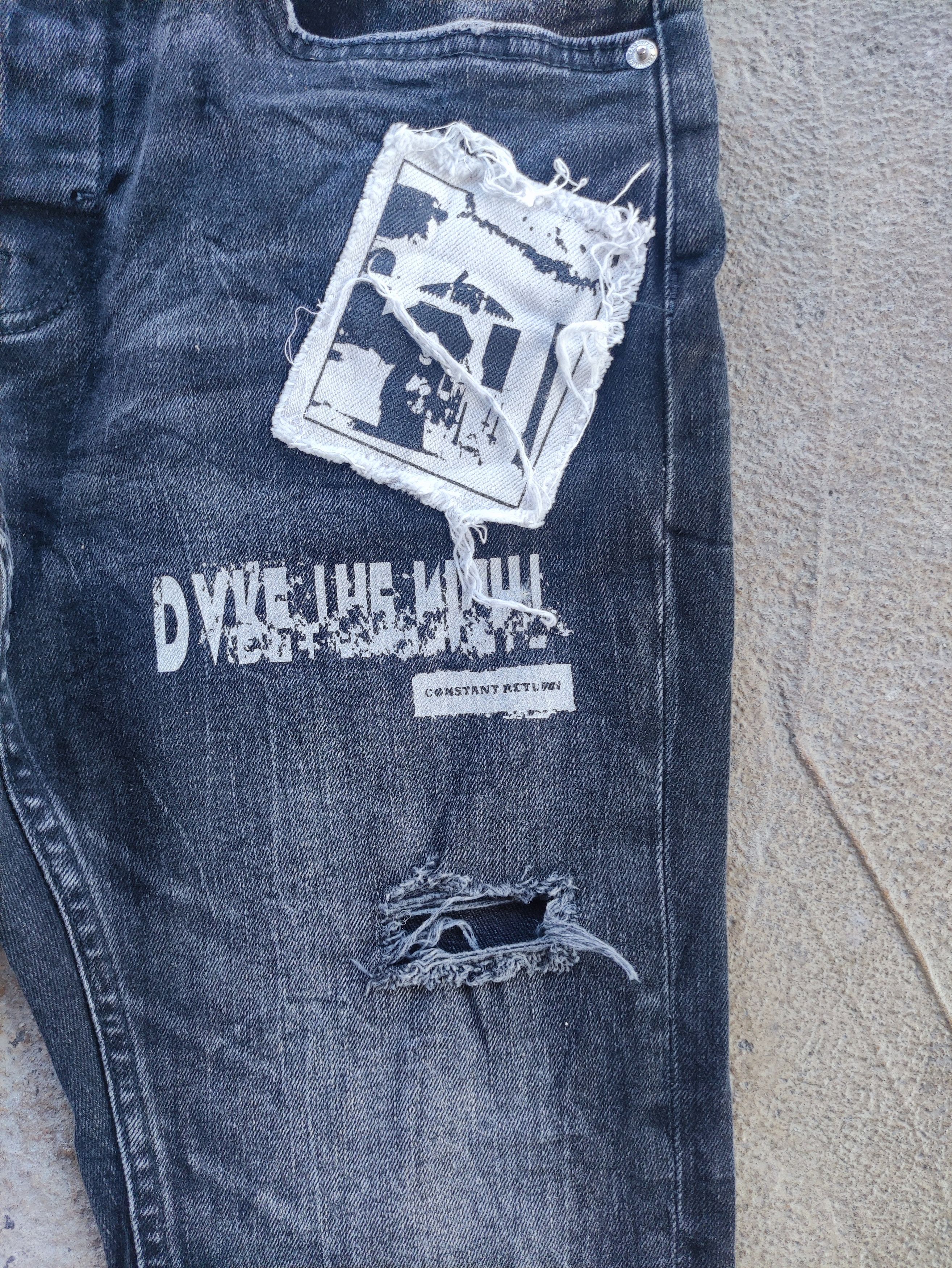 Jean × Vintage Zara Black Jeans Distressed Patches Faded Pants Skinny Denim Size US 31 - 7 Thumbnail