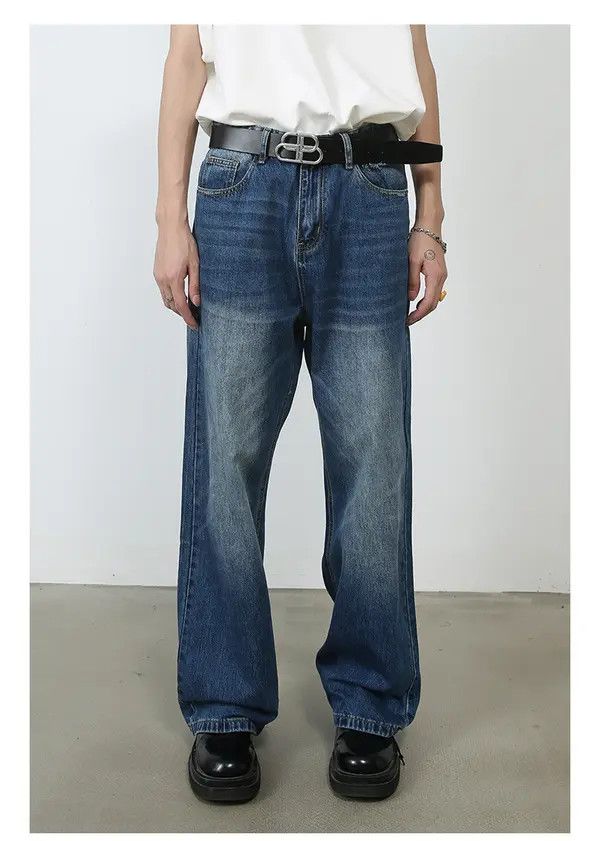 Japanese Brand Vintage hiphop high street loose straight jeans for men Size US 32 / EU 48 - 2 Thumbnail