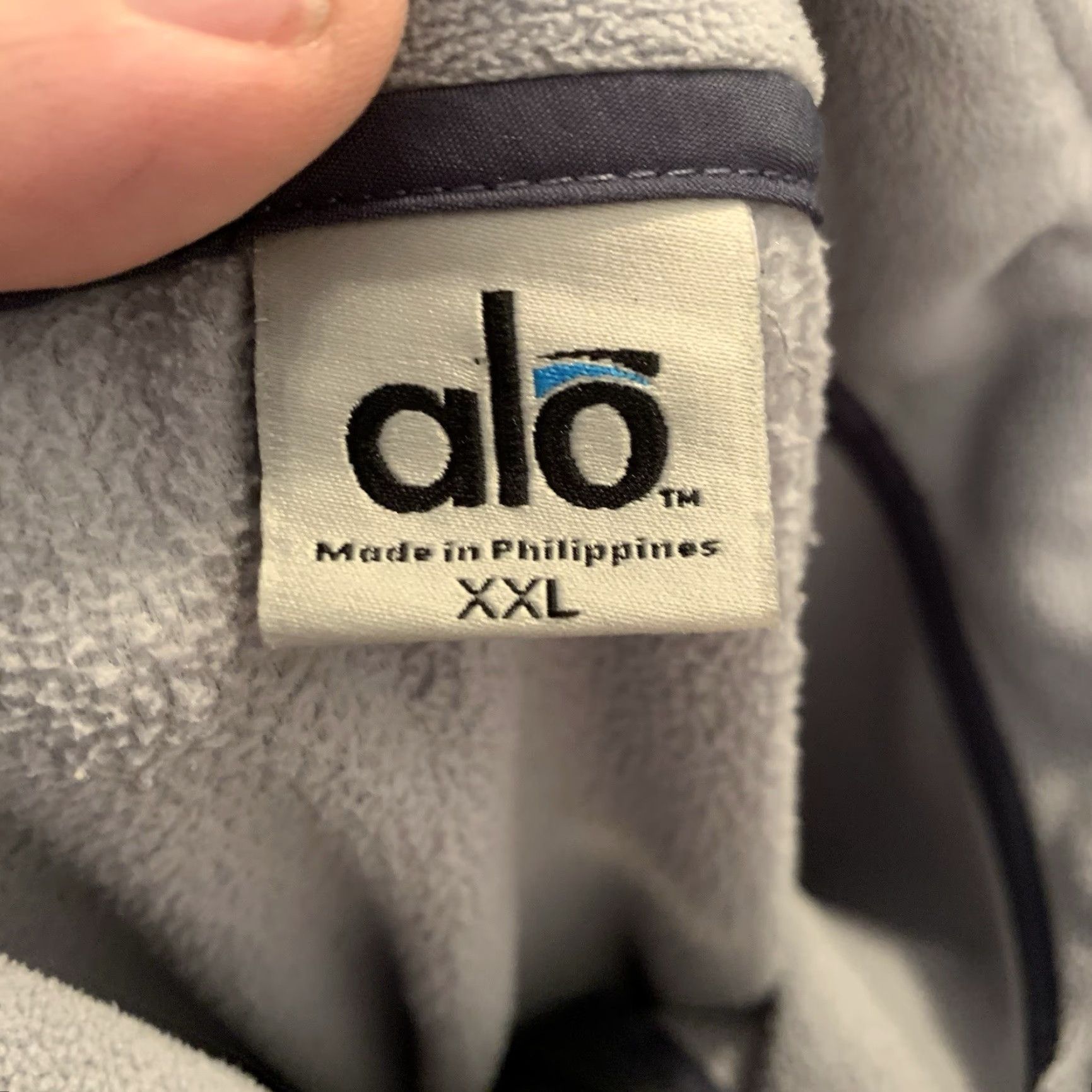 Alo Alo 1/4 Zip Fleece Pullover Mens XXL Gray Dark Elbow Patches Insets Broderick Logo Zipper Mock Neck Long Sleeve Sweatshirt Pullover Size US XXL / EU 58 / 5 - 2 Thumbnail