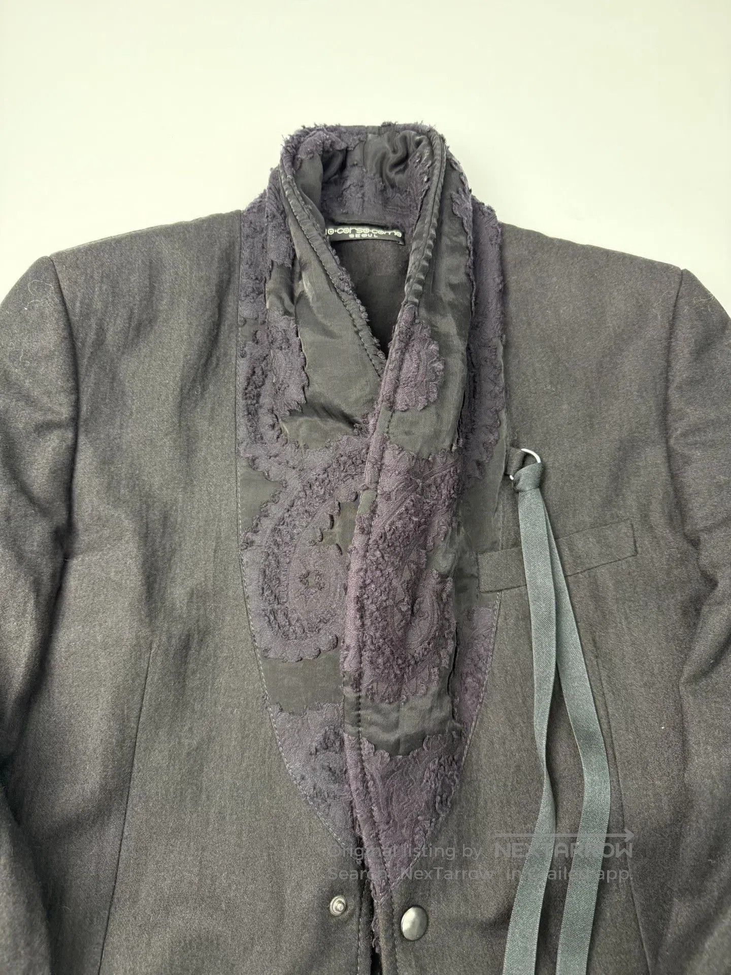 Ann Demeulemeester elegance in black with lambswool collar. Size S / US 4 / IT 40 - 3 Thumbnail