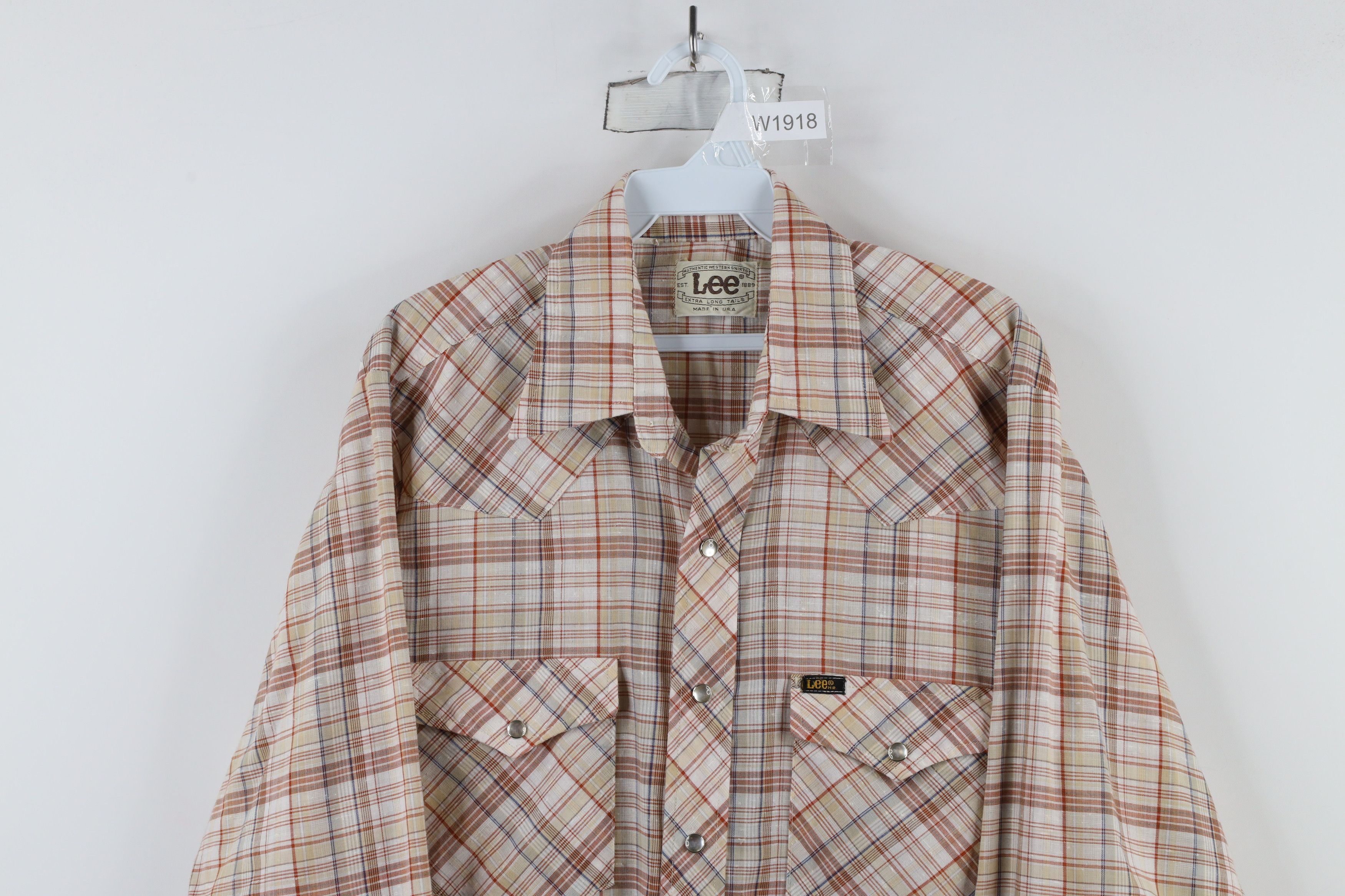 Lee × Vintage Vintage 70s Lee Western Collared Shirt Rainbow Plaid USA Size US M / EU 48-50 / 2 - 2 Thumbnail