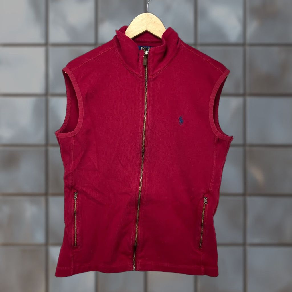 Ralph Lauren VINTAGE Polo Ralph Lauren Pony Vest Zip Up Shirt M Red Mens Sweater Size US M / EU 48-50 / 2 - 1 Thumbnail