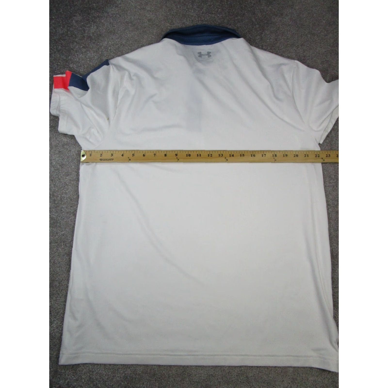 Under Armour VINTAGE Under Armour Polo Shirt Mens XL White Blue Pink Golf Size US XL / EU 56 / 4 - 6 Thumbnail