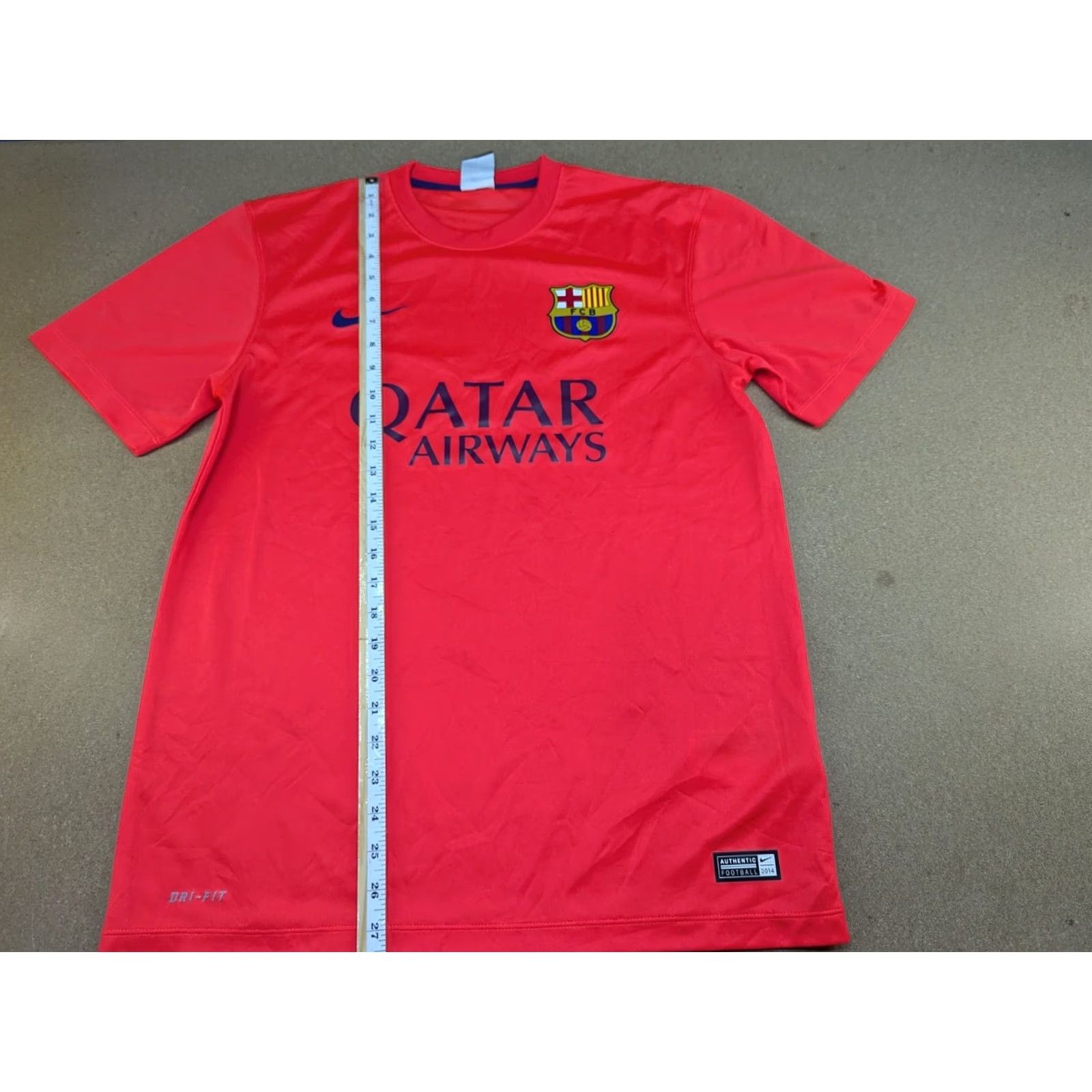 Nike Nike Dri-Fit Barcelona 2014-2015 Football Away Jersey Mens M Shirt Pink Short Sleeve Round Neck Athletic Quick Dry Sports Jerseys Size US M / EU 48-50 / 2 - 3 Thumbnail