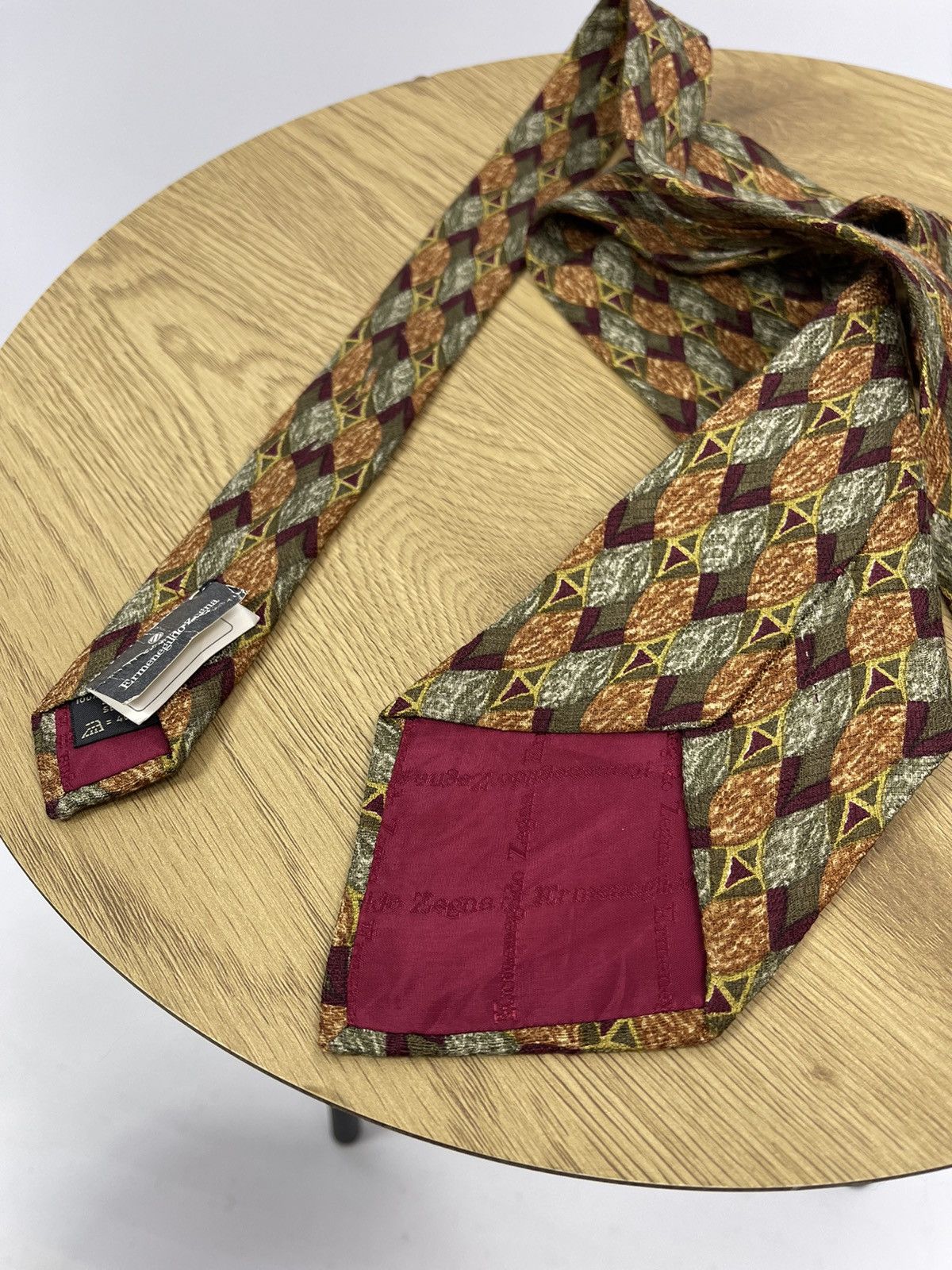 Ermenegildo Zegna Ermenegildo Zegna 100% Silk Ties Italy Vintage 90s Briwn New Size ONE SIZE - 3 Thumbnail
