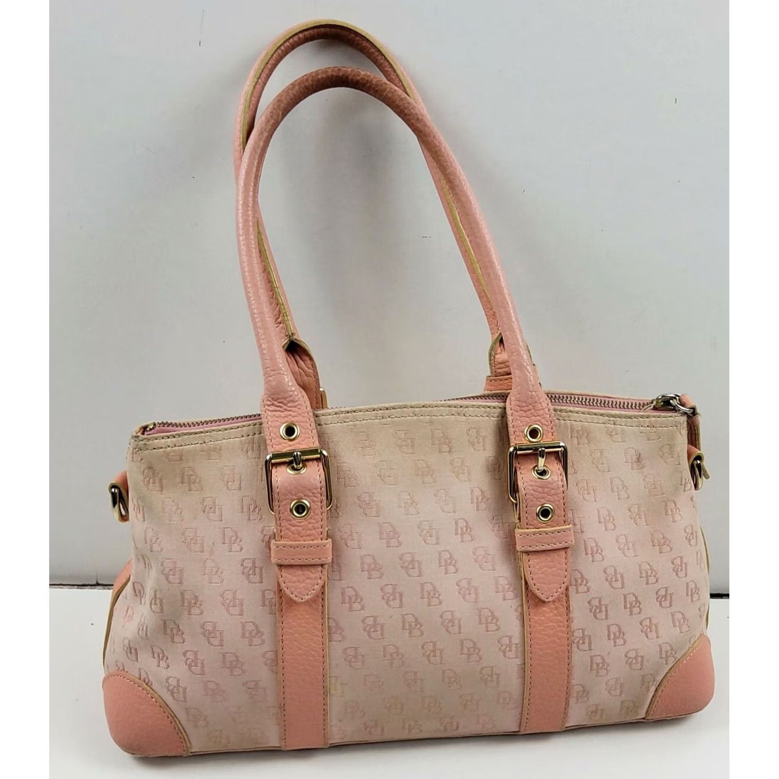 Dooney & Bourke Dooney & Bourke Signature Satchel Handbag Purse Light Pink Leather Trim Size ONE SIZE - 4 Thumbnail