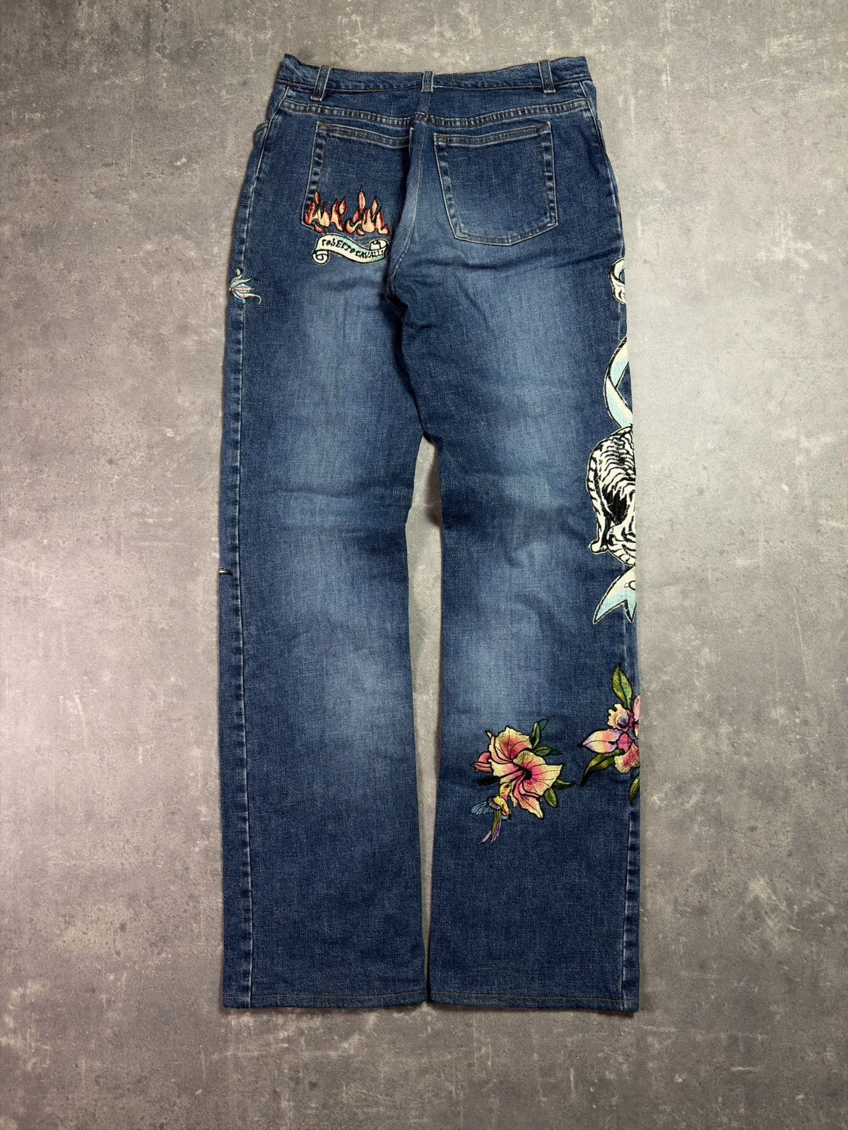 Roberto Cavalli SS03 Roberto Cavalli Tattoo Denim Jeans 30 32 Rare 00s Size US 30 / EU 46 - 2 Thumbnail