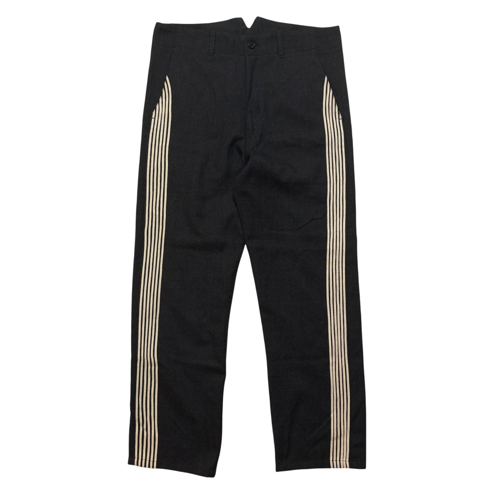 Yohji Yamamoto VTG 80s Yohji Yamamoto Side Stripe Wool Runway Pants Black S Size US 30 / EU 46 - 1 Thumbnail