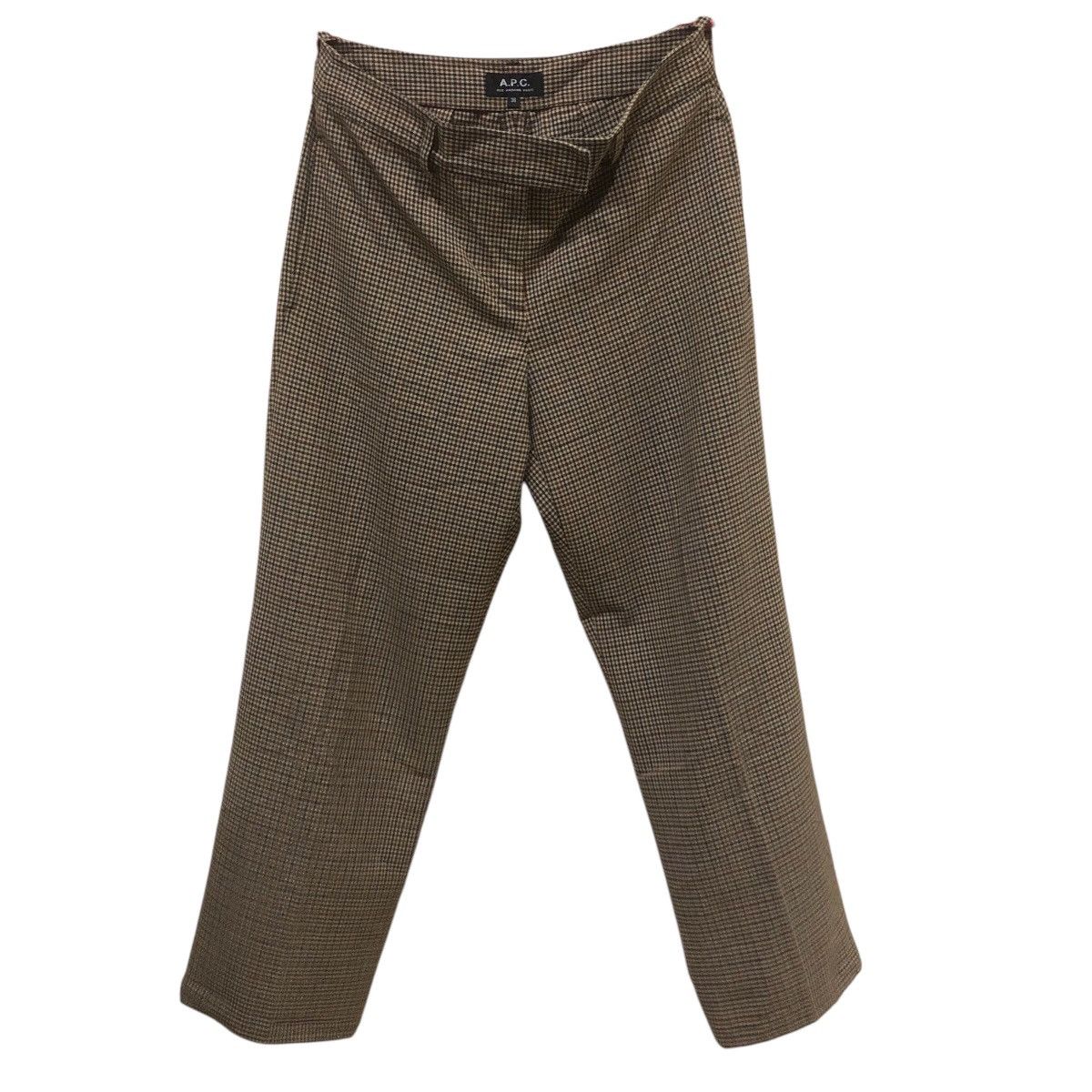 A.P.C. Hazelnut Checkered Flares A.P.C Pants Straight Size 28" / US 6 / IT 42 - 1 Thumbnail