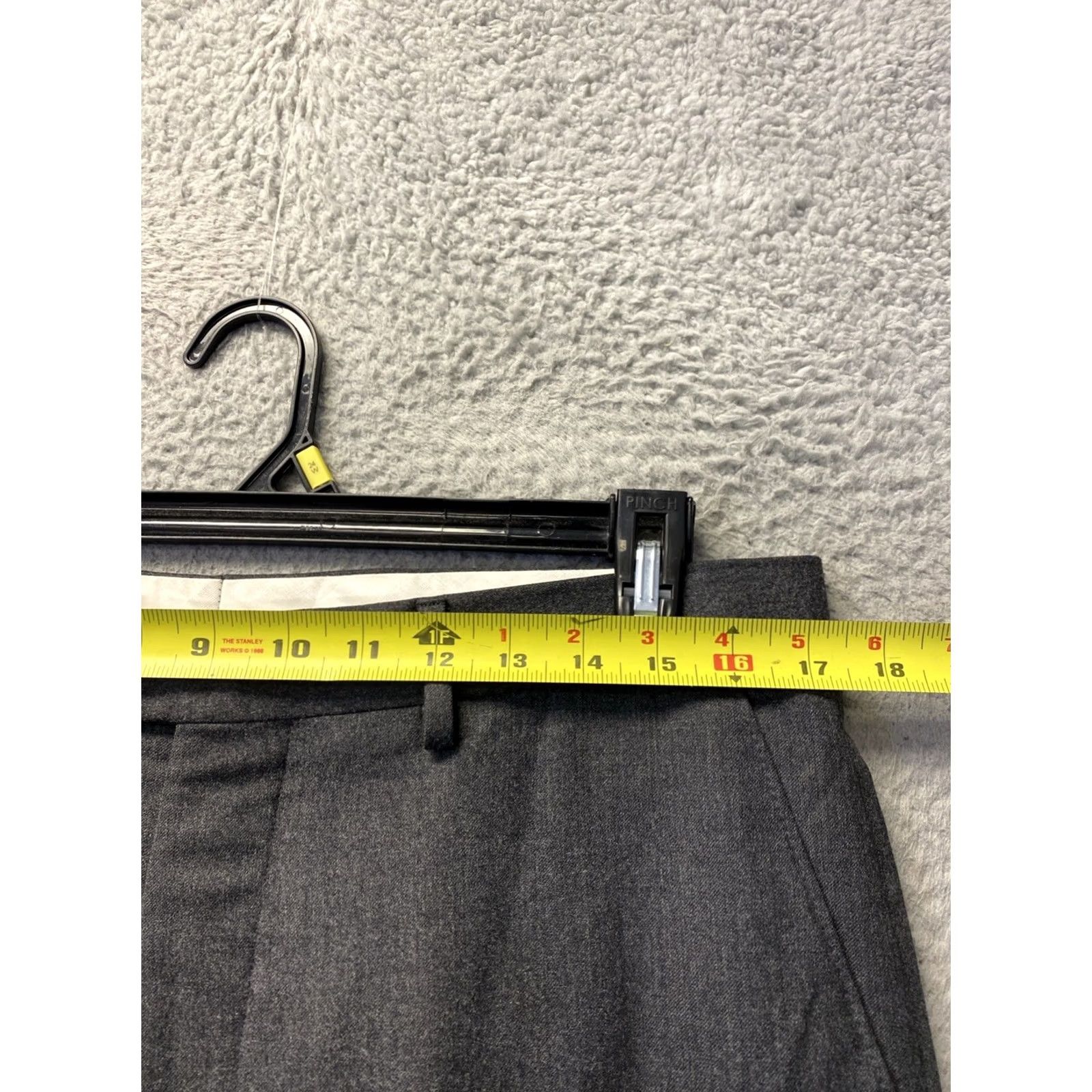 Vintage Anderson Morton Dress Pants Men’s 34x32 Gray Wool Flat Front Zipper Casual Dress Pants Classic Fit Slash Pockets Italy Size US 34 / EU 50 - 3 Thumbnail