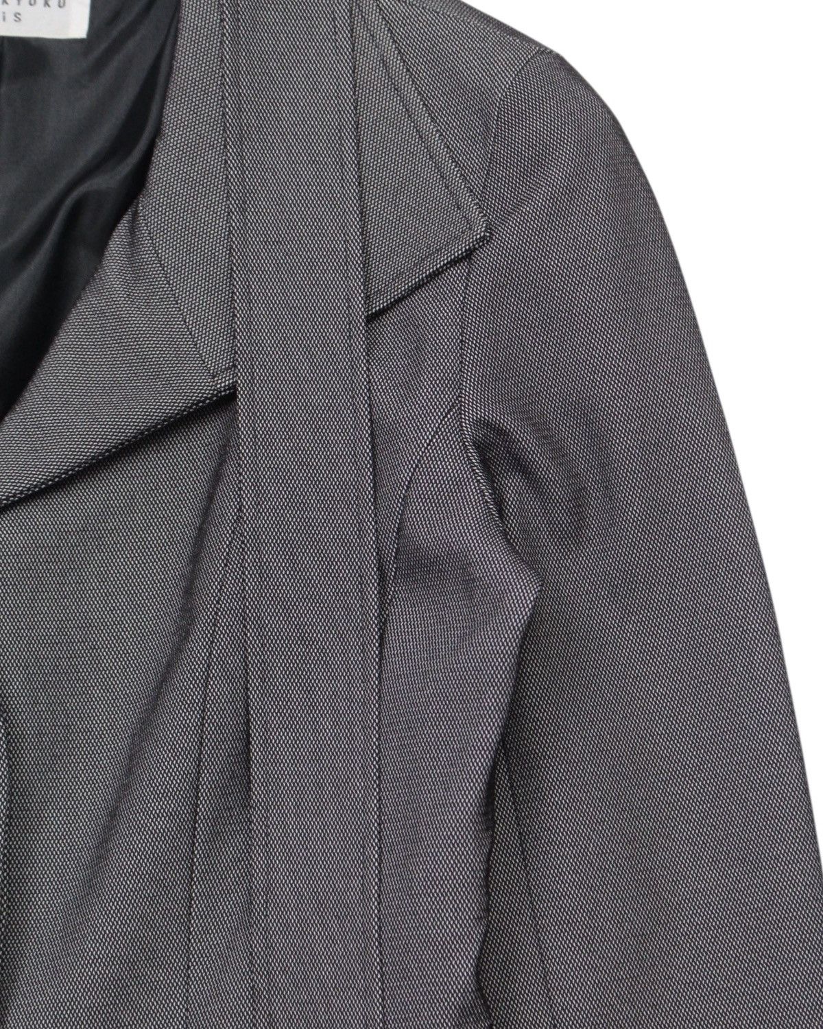 Japanese Brand 2000S KUMIKYOKU SIS TEXTURED GRAY TAILORED BELTED JACKET Size M / US 6-8 / IT 42-44 - 7 Thumbnail