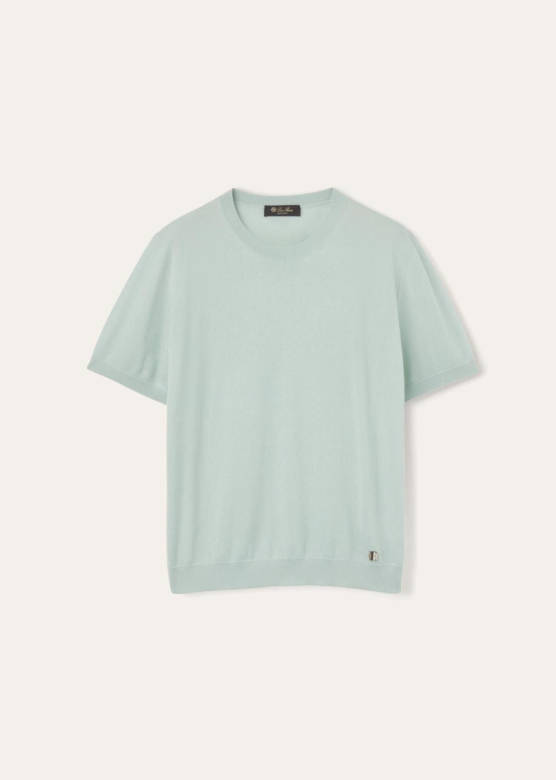 Loro Piana o1srvl11e0125 Piuma Crewneck T-Shirt in Light Blue Size L / US 10 / IT 46 - 1 Thumbnail