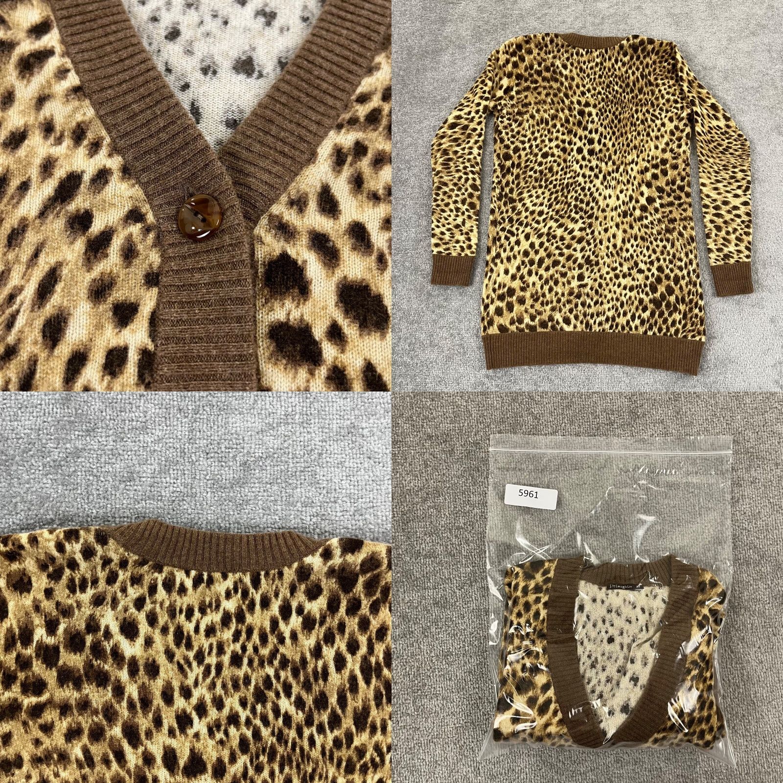 J.McLaughlin J. McLaughlin Cardigan Womens XS Brown Leopard Cashmere Oversized Button Size XS / US 0-2 / IT 36-38 - 8 Thumbnail