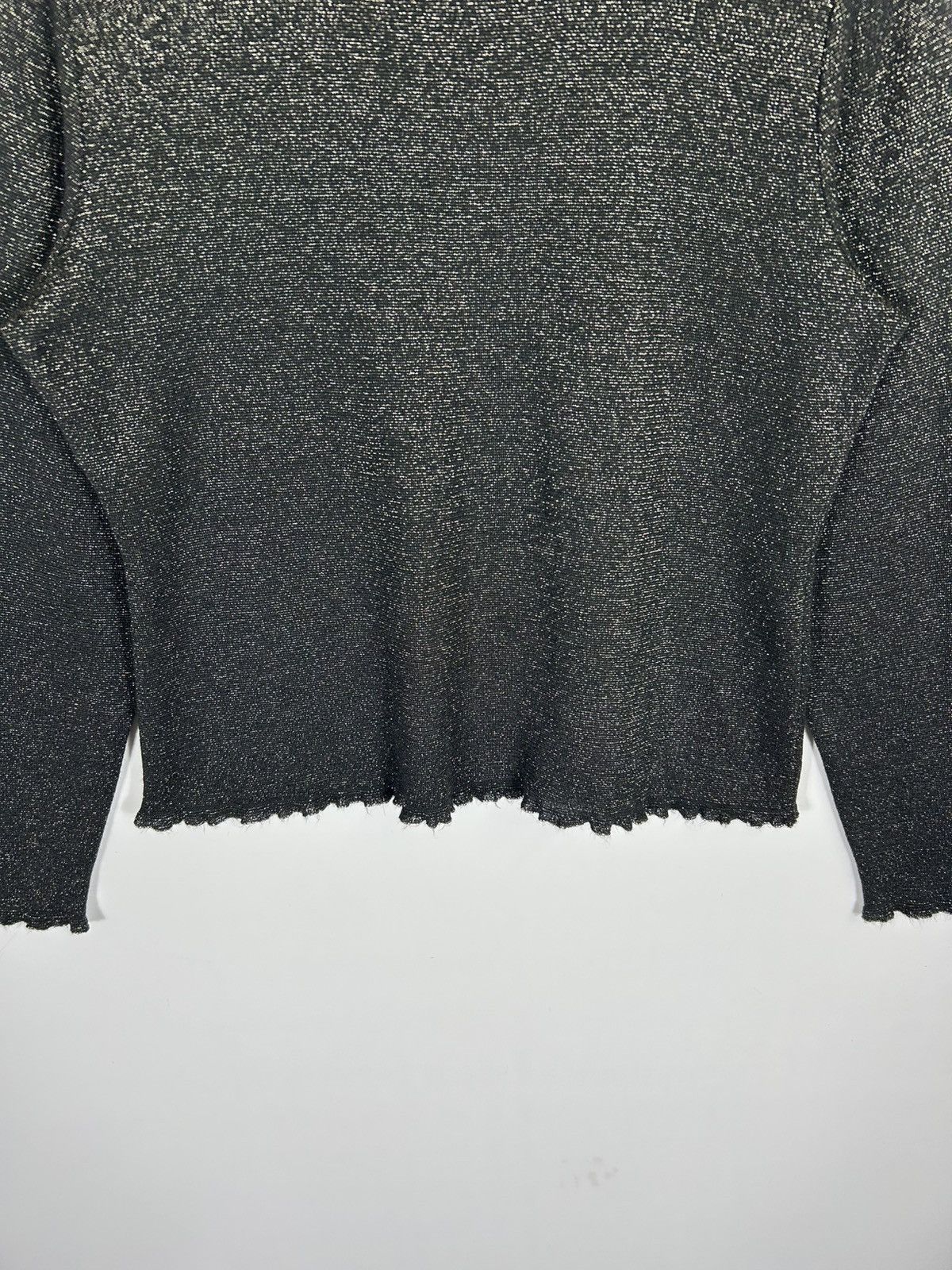 Balmain 🔥Luxury Balmain Paris Black Metallic Cropped Shirt Size S / US 4 / IT 40 - 5 Thumbnail