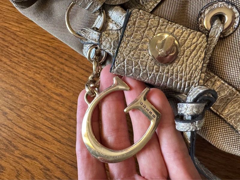 Guess Vintage Y2K Guees Canvas Monogram Logo Beige Shoulder Bag Size ONE SIZE - 4 Thumbnail