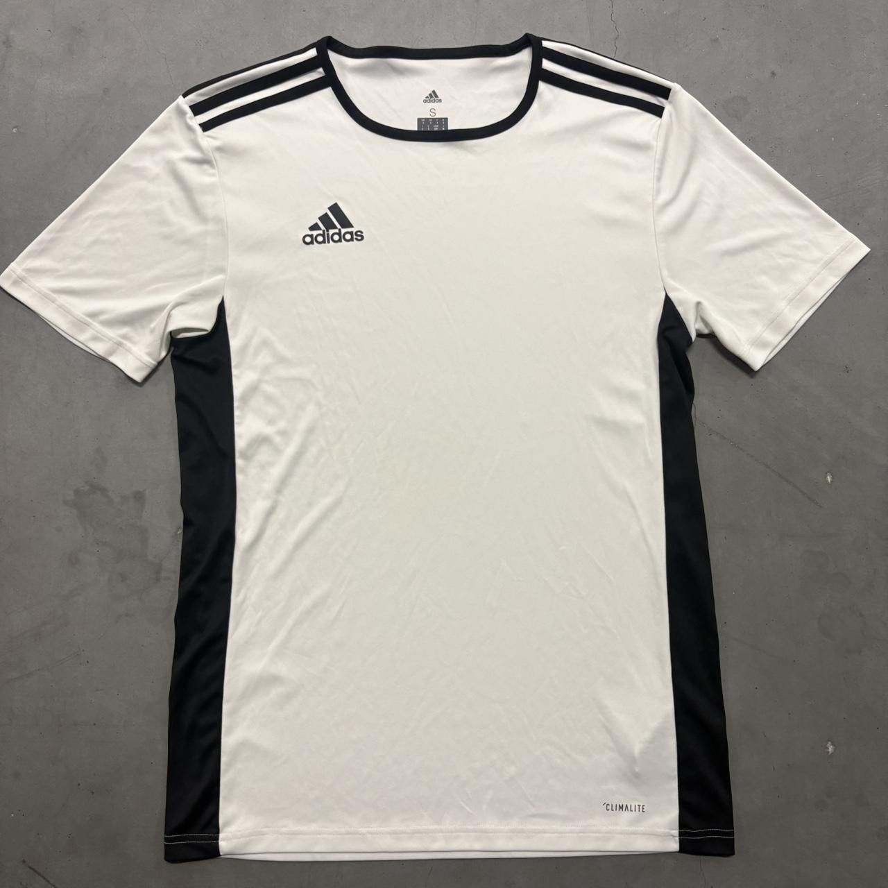 Adidas Crazy Vintage Y2K/2000s Adidas White and Black Striped Blank Soccer Jersey! Size US S / EU 44-46 / 1 - 1 Thumbnail