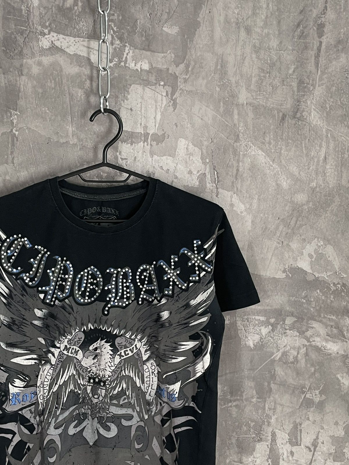 Affliction × Japanese Brand × Vintage Y2K Affliction Womens Grunge Rhinestone Glamour T-Shirt Size M / US 6-8 / IT 42-44 - 4 Thumbnail