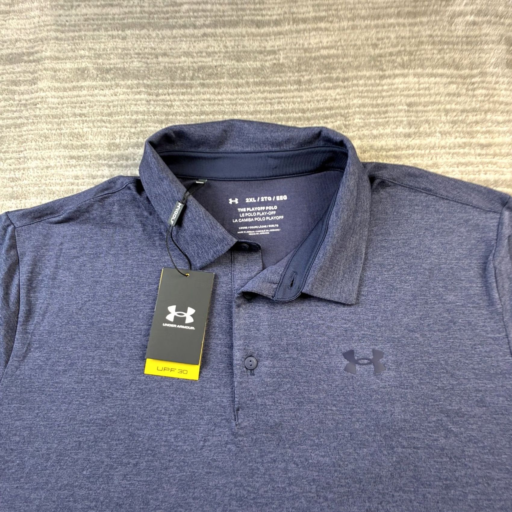 Under Armour Under Armour Polo Shirt Mens 2XL Blue Heather Playoff 3.0 Polo Short Sleeve Breathable Lightweight Size US XXL / EU 58 / 5 - 3 Thumbnail
