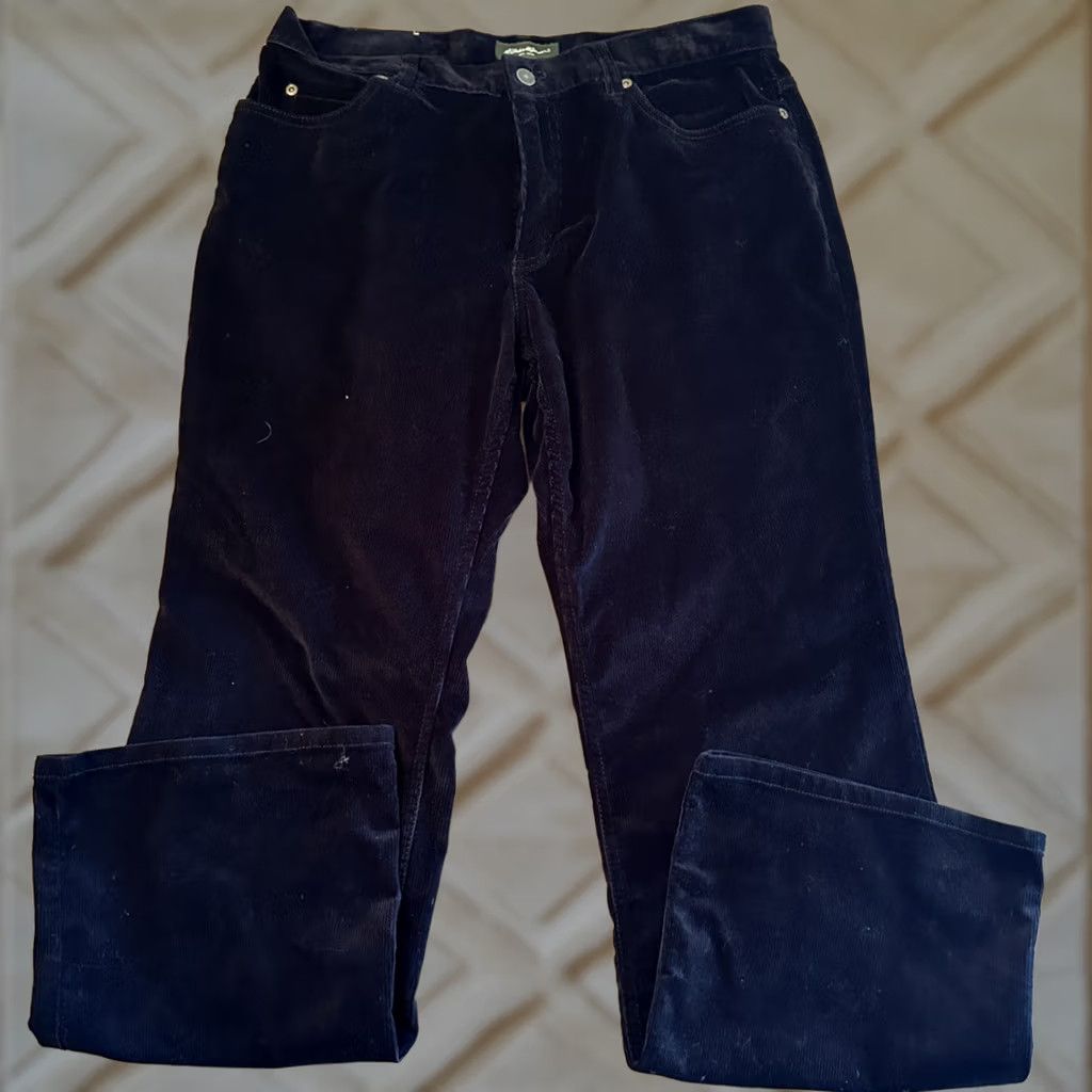 Eddie Bauer VINTAGE? Eddie Bauer Pants Women’s 14 Black Corduroy Straight Leg No Tag 17x28 Size 36" / US 14 / IT 50 - 1 Thumbnail