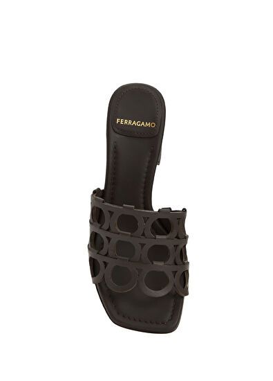 Salvatore Ferragamo o1s1rm0526 Gancini Sandals in Dark Brown Size US 11 / IT 41 - 4 Thumbnail