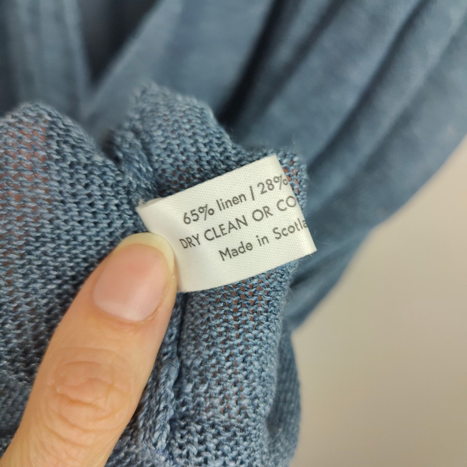 eskandar Eskandar Linen Blend Top Womens One Size Blue Open Knit Size ONE SIZE - 9 Thumbnail