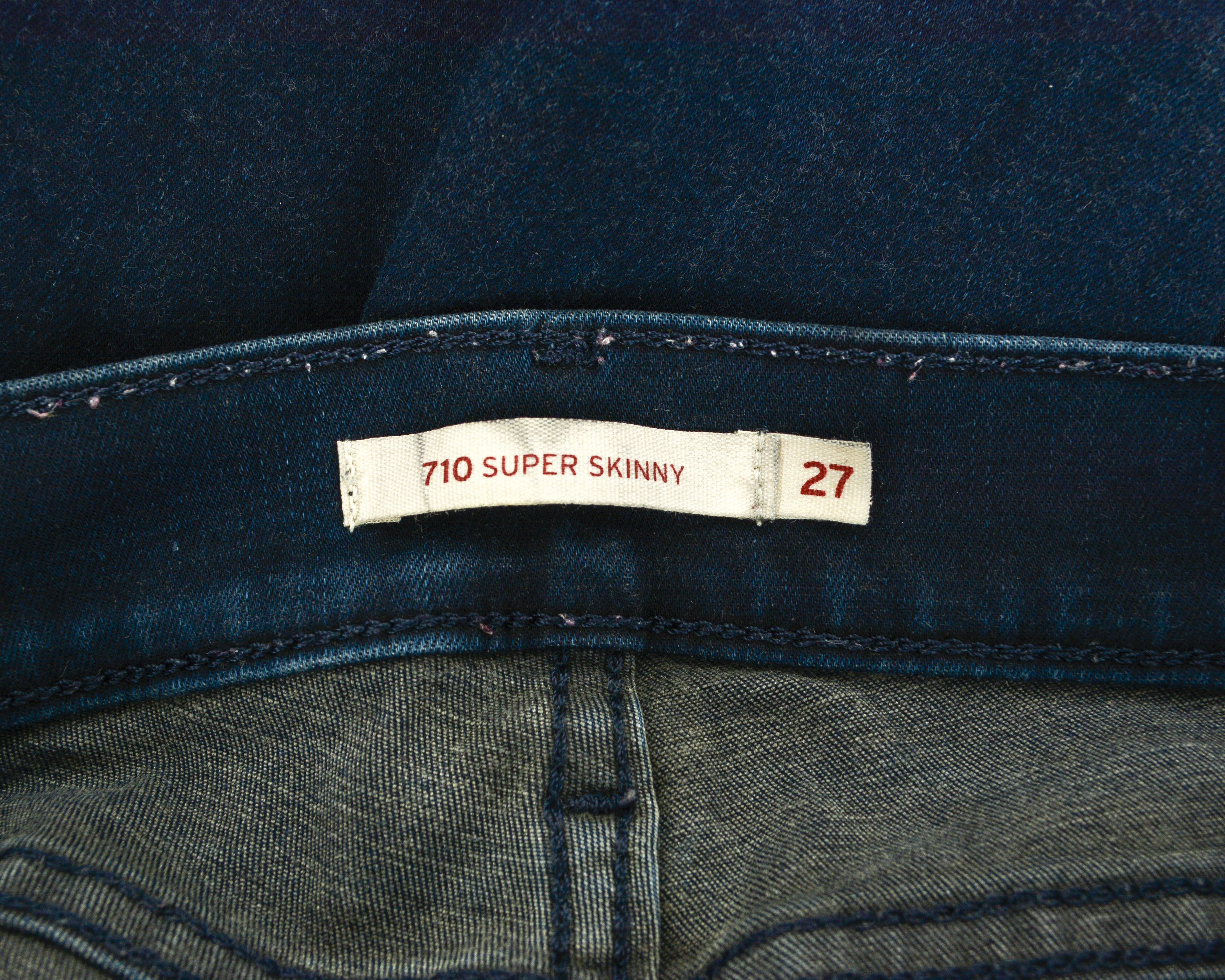 Levi's Strauss 710 W27 L30 Super Skinny Fit Jeans Denim Trousers Size 27" / US 4 / IT 40 - 5 Thumbnail