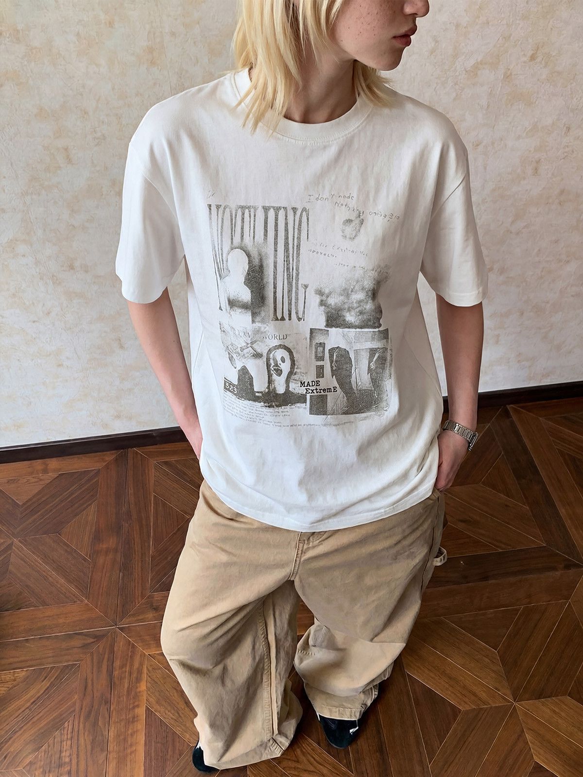Japanese Brand Retro distressed portrait letter print T-shirt for men Size US M / EU 48-50 / 2 - 2 Thumbnail