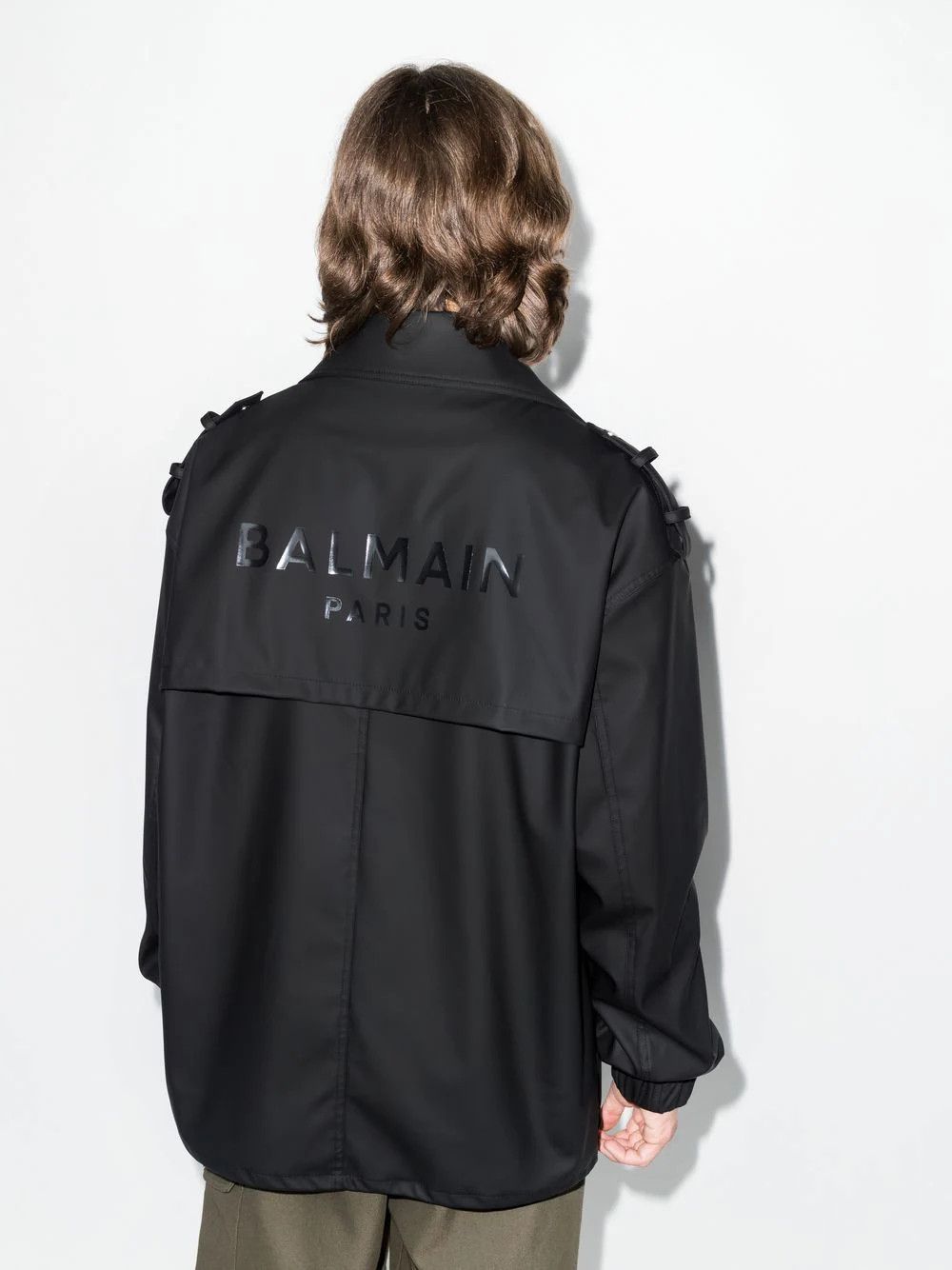 Balmain New Balmain logo-print oversized biker jacket Size US S / EU 44-46 / 1 - 2 Thumbnail