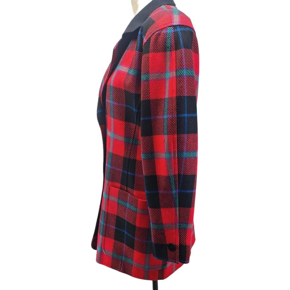 Escada Escada. 80s Plaid Wool Blend Blazer. Size: 38 Size M / US 6-8 / IT 42-44 - 5 Thumbnail