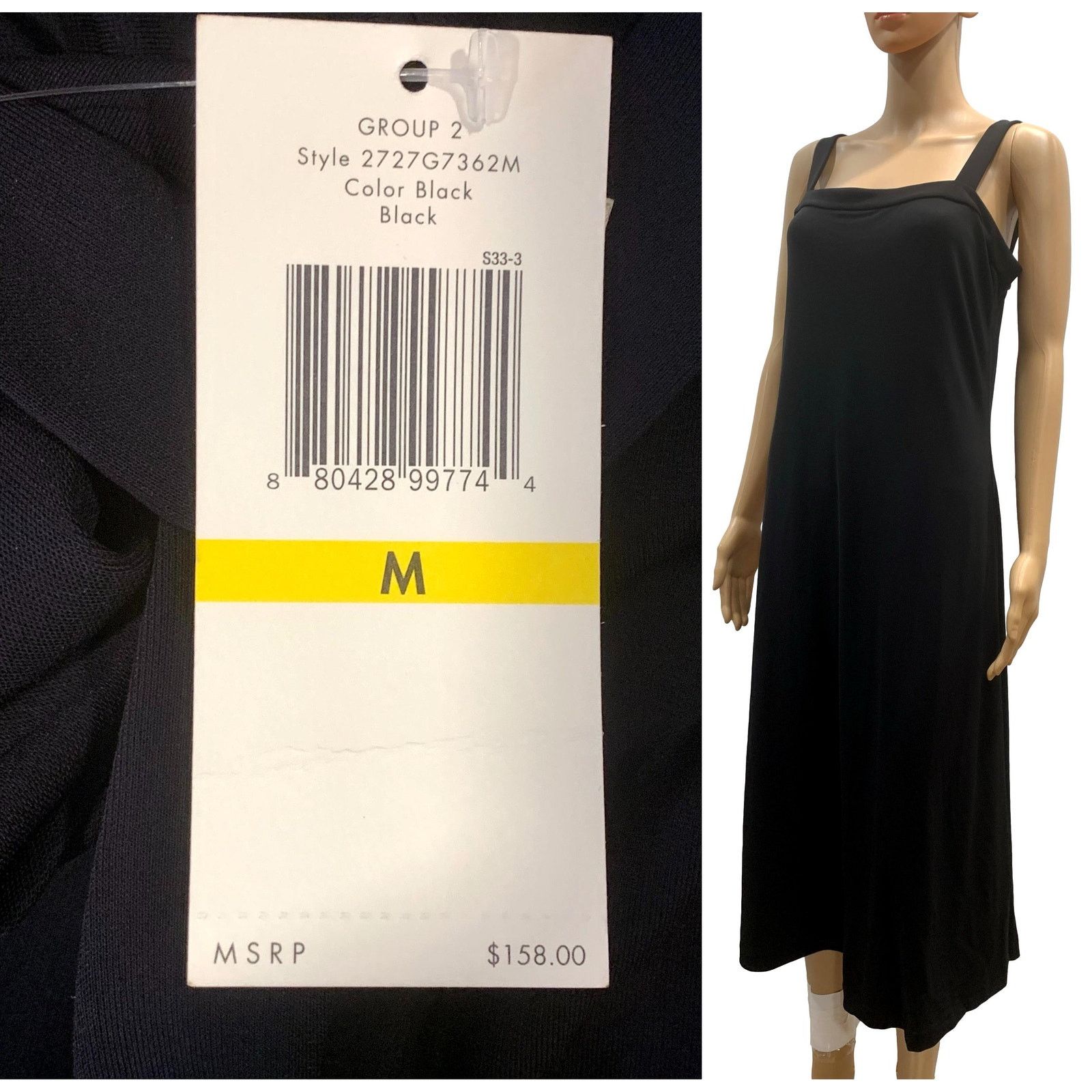 Calvin Klein NWT Calvin Klein Black Sleeveless Slinky Midi Dress | M Size M / US 6-8 / IT 42-44 - 1 Thumbnail
