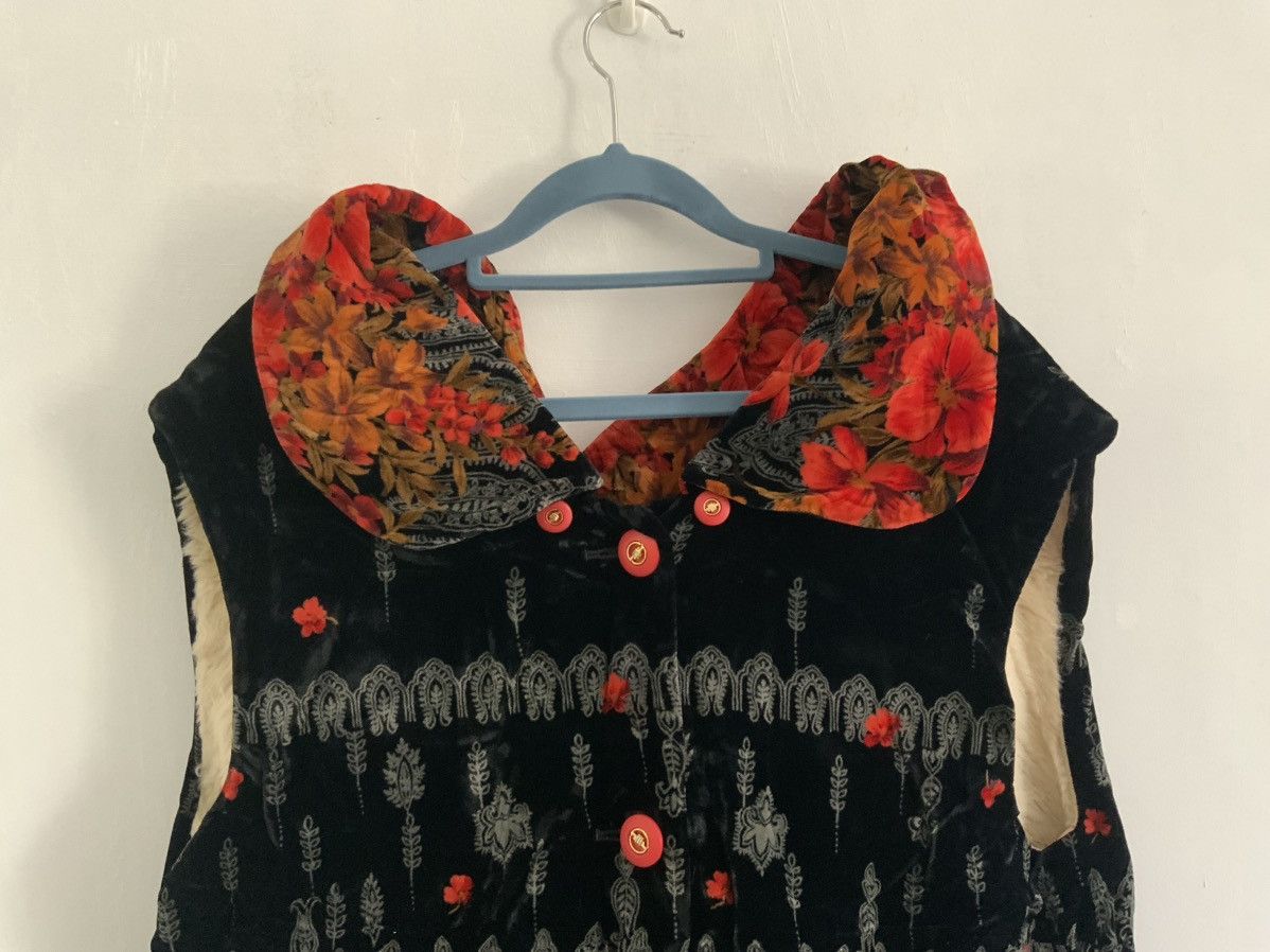 If Six Was Nine Velvet Mohair Fur Flower Art Long Vest Size US L / EU 52-54 / 3 - 3 Thumbnail