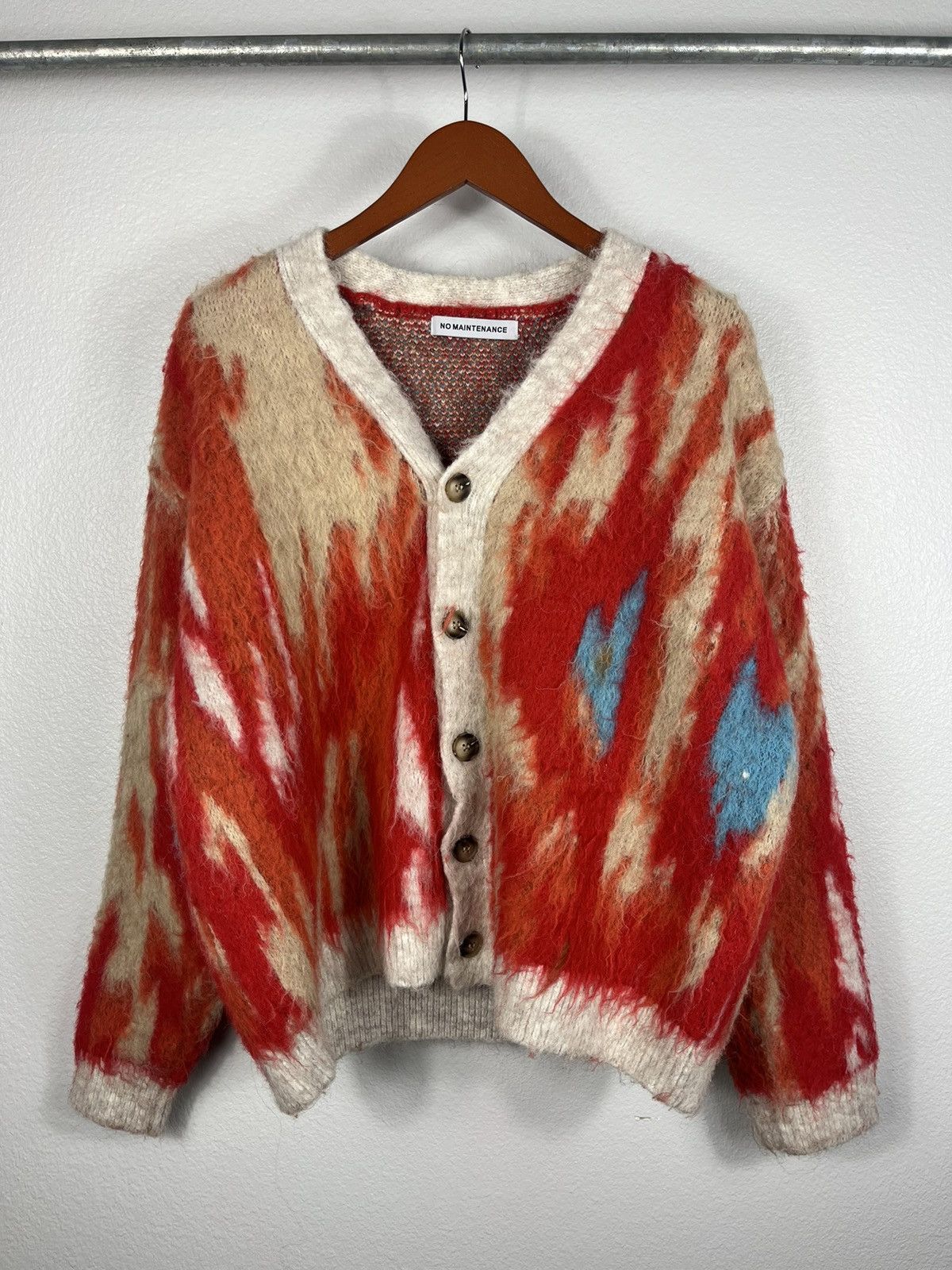 image of No Maintenance Shag Cardigan in Red/Yellow/Blue, Men's (Size Medium)