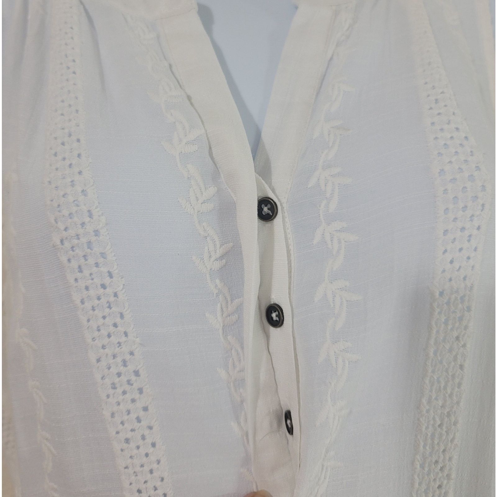 Other Knox Rose White Sleeveless Hi Low Tunic Tank Medium Boho Size M / US 6-8 / IT 42-44 - 5 Thumbnail