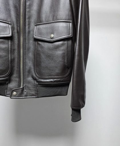 Tom Ford o1sm1stk0225 Soft Leather Zip-up Blouson Jacket Dark Brown Size US L / EU 52-54 / 3 - 3 Thumbnail