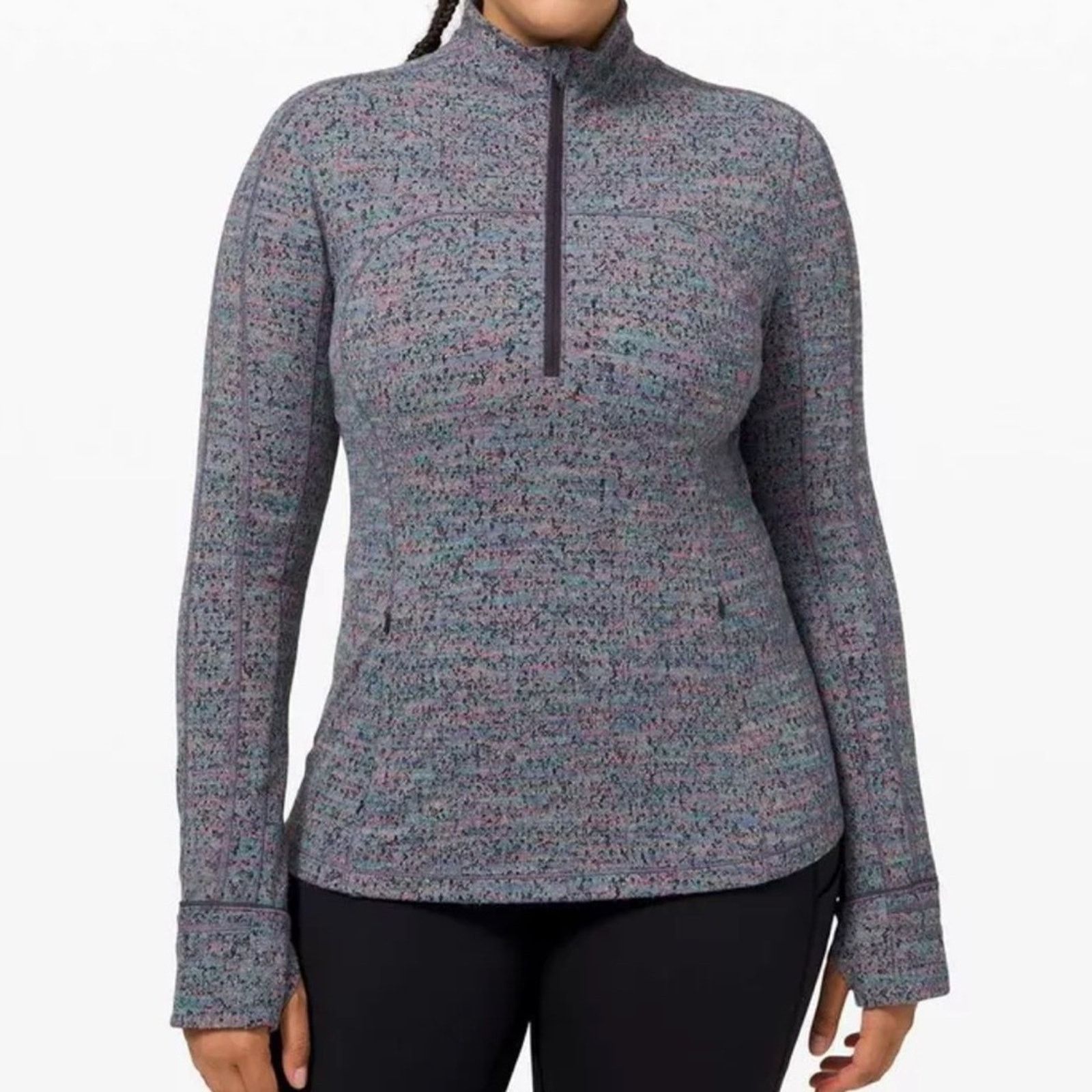 Lululemon Lululemon Run Briskly 1/2 Zip Neon Tweed Jacquard Size M / US 6-8 / IT 42-44 - 3 Thumbnail
