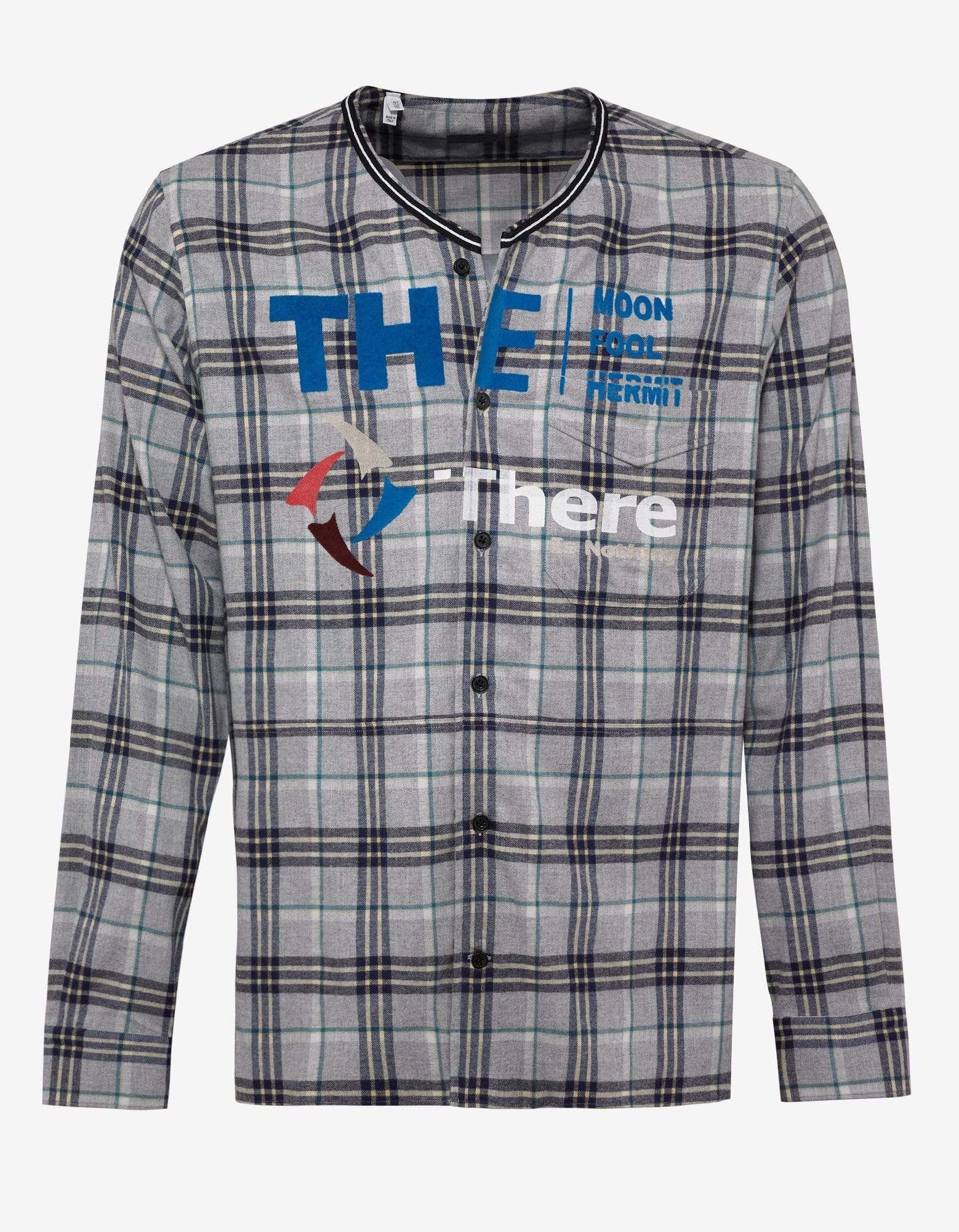 image of Lanvin Grey Check 'there Is Nothing' Print Shirt, Men's (Size XL)