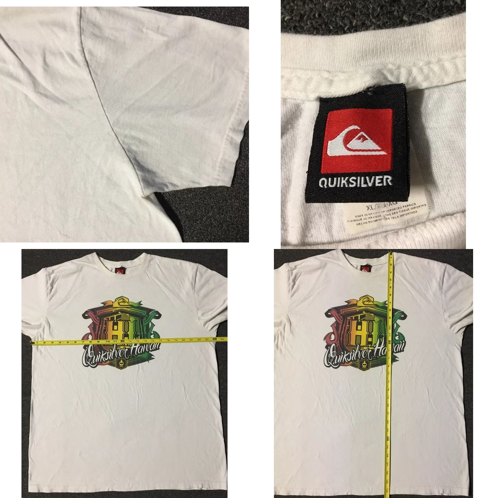 Billabong VINTAGE Quiksilver Hawaii Faded Rasta Shirt XL Surf Beach Grunge 90s Y2K Billabong Ocean Pacific TC Mens T-Shirt White Short Sleeve Graphic Tee Size US XL / EU 56 / 4 - 9 Thumbnail