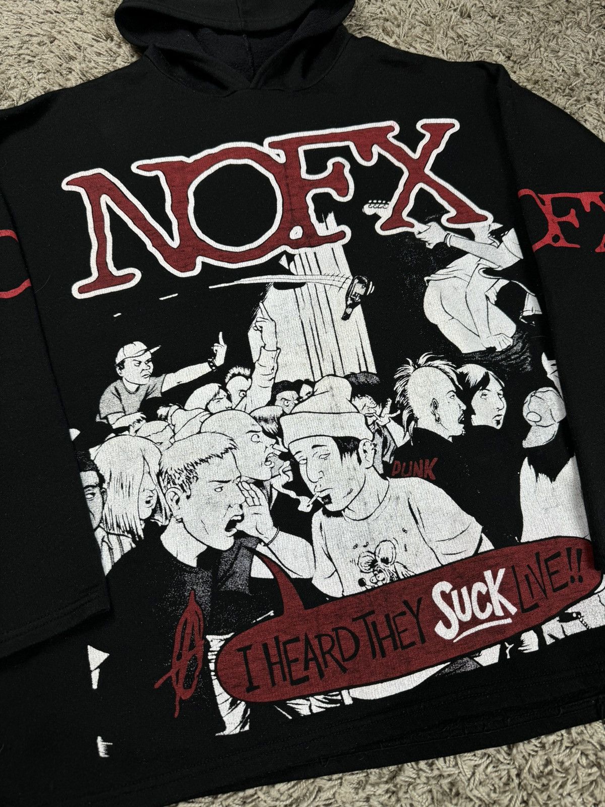 Band Tees × Vintage 90s NOFX Punk rock I heard they suck live Hoodie Size US L / EU 52-54 / 3 - 2 Thumbnail