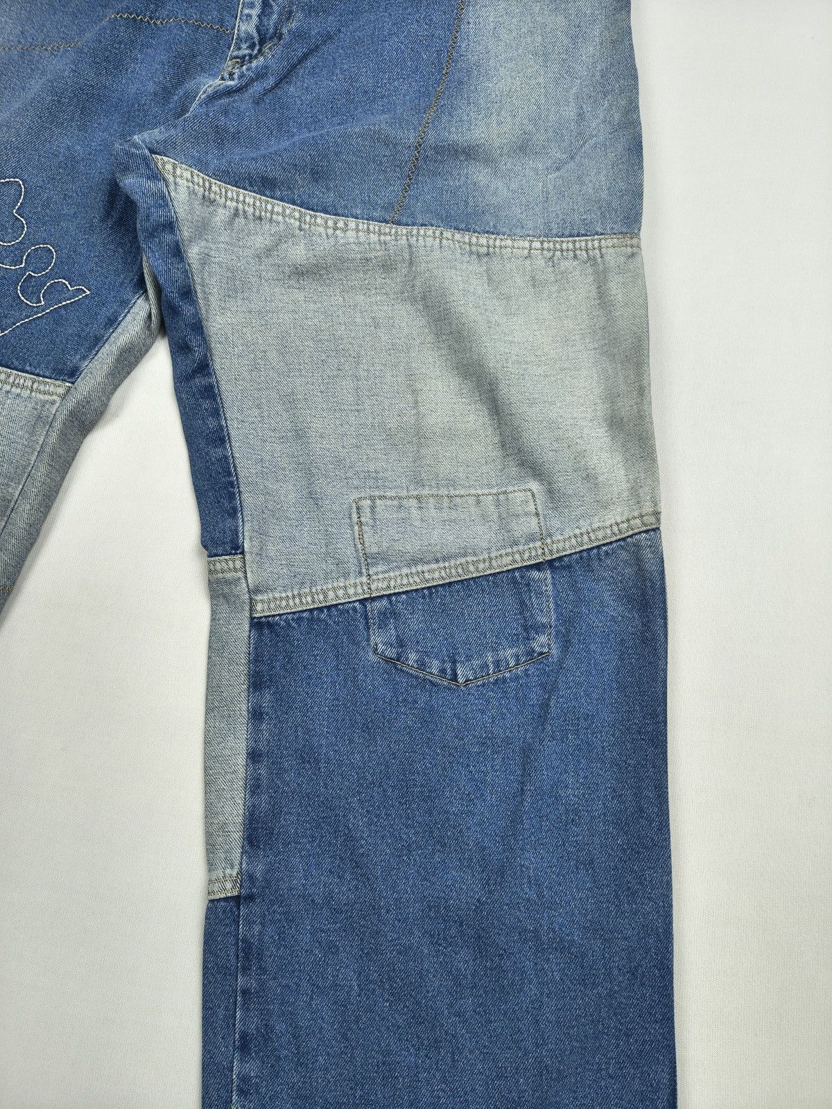 Southpole Royal Wear Patchwork Jeans Crown Logo Y2K Baggy (058) Size US 34 / EU 50 - 6 Thumbnail