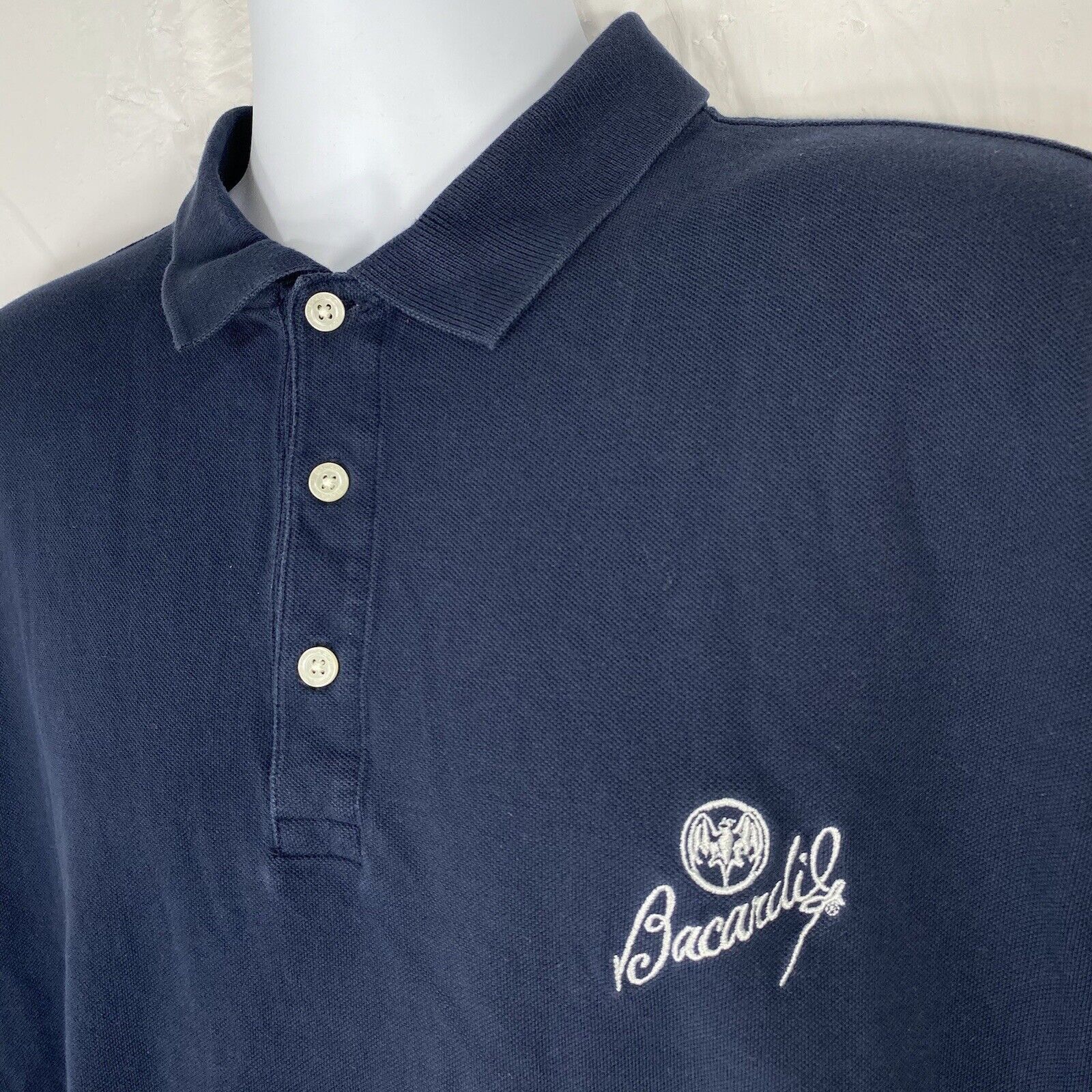 Bacardi Vintage Bacardi Short Sleeve Polo Shirt Embroidered Bat Logo Size US XL / EU 56 / 4 - 2 Thumbnail