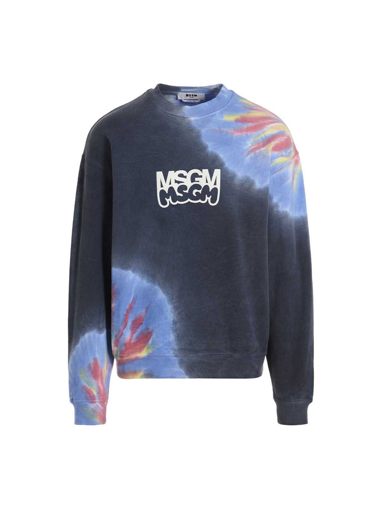MSGM Logo Print Tie Dye Sweatshirt By Burro Studio Size US L / EU 52-54 / 3 - 1 Thumbnail