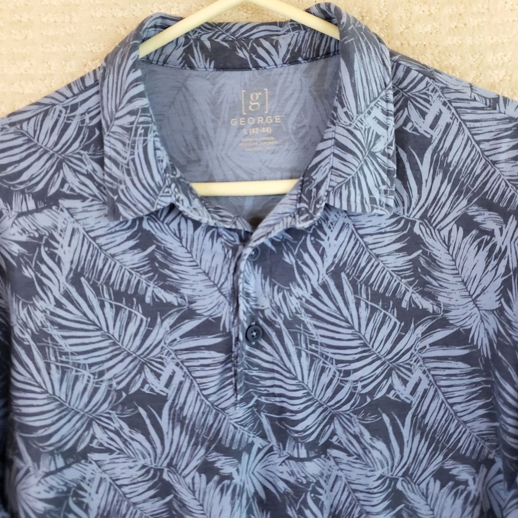 George George Hawaiian Short Sleeve Button Shirt Men Lg Blue Floral Shirt Size US L / EU 52-54 / 3 - 3 Thumbnail