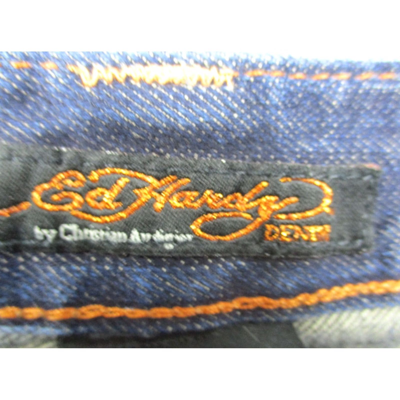 Ed Hardy VINTAGE Ed Hardy by Christian Audigier Jeans 38 Blue Embroidered Love Kills Slowly Mens Size US 38 / EU 54 - 7 Thumbnail