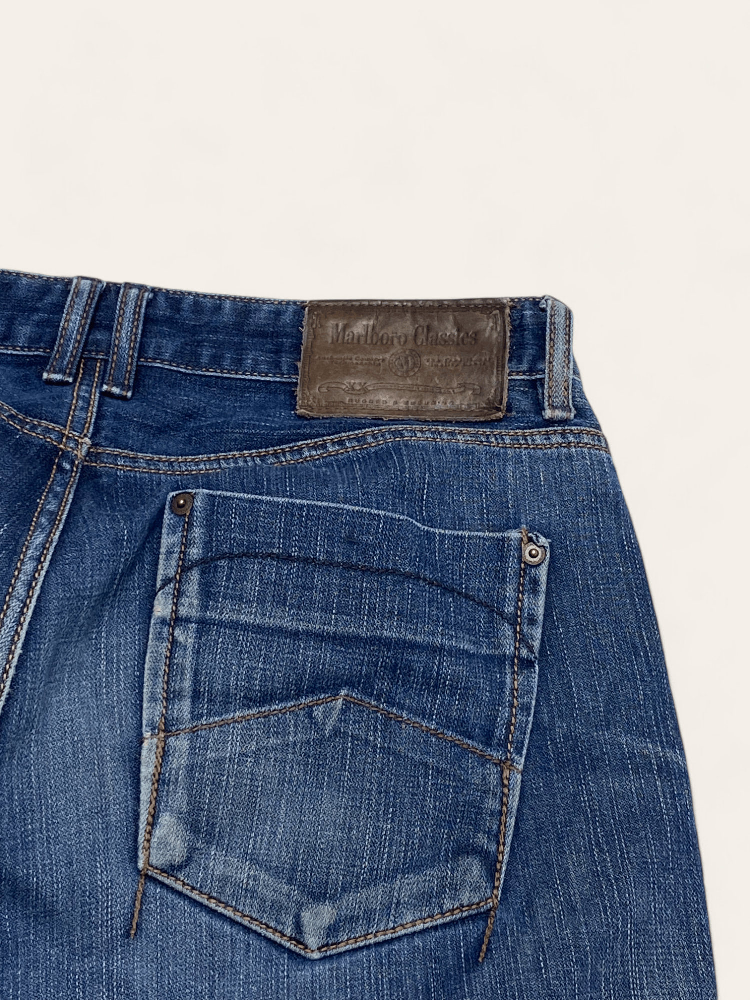Jean Vintage MARLBORO CLASSICS Blue Wash Denim Jeans Size US 34 / EU 50 - 11 Thumbnail