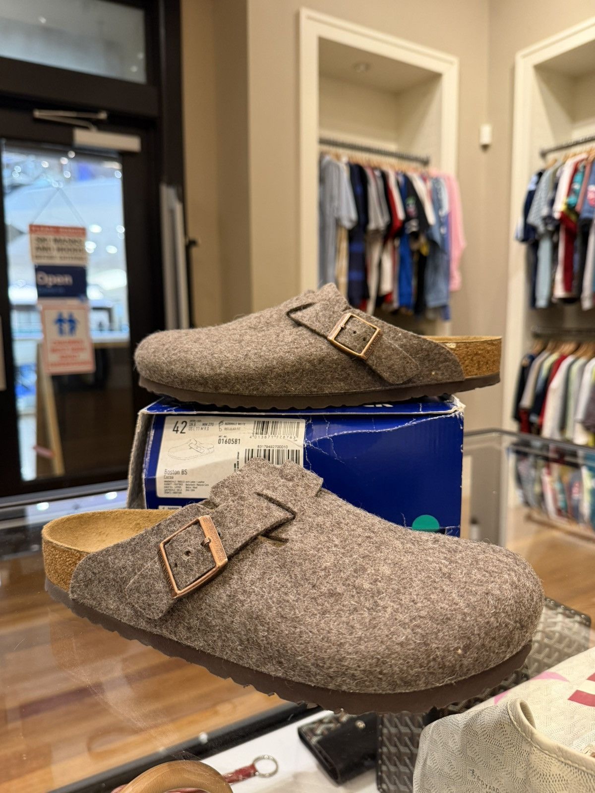 Birkenstock Birkenstock Felt Mule -Brown Size US 9 / EU 42 - 1 Thumbnail