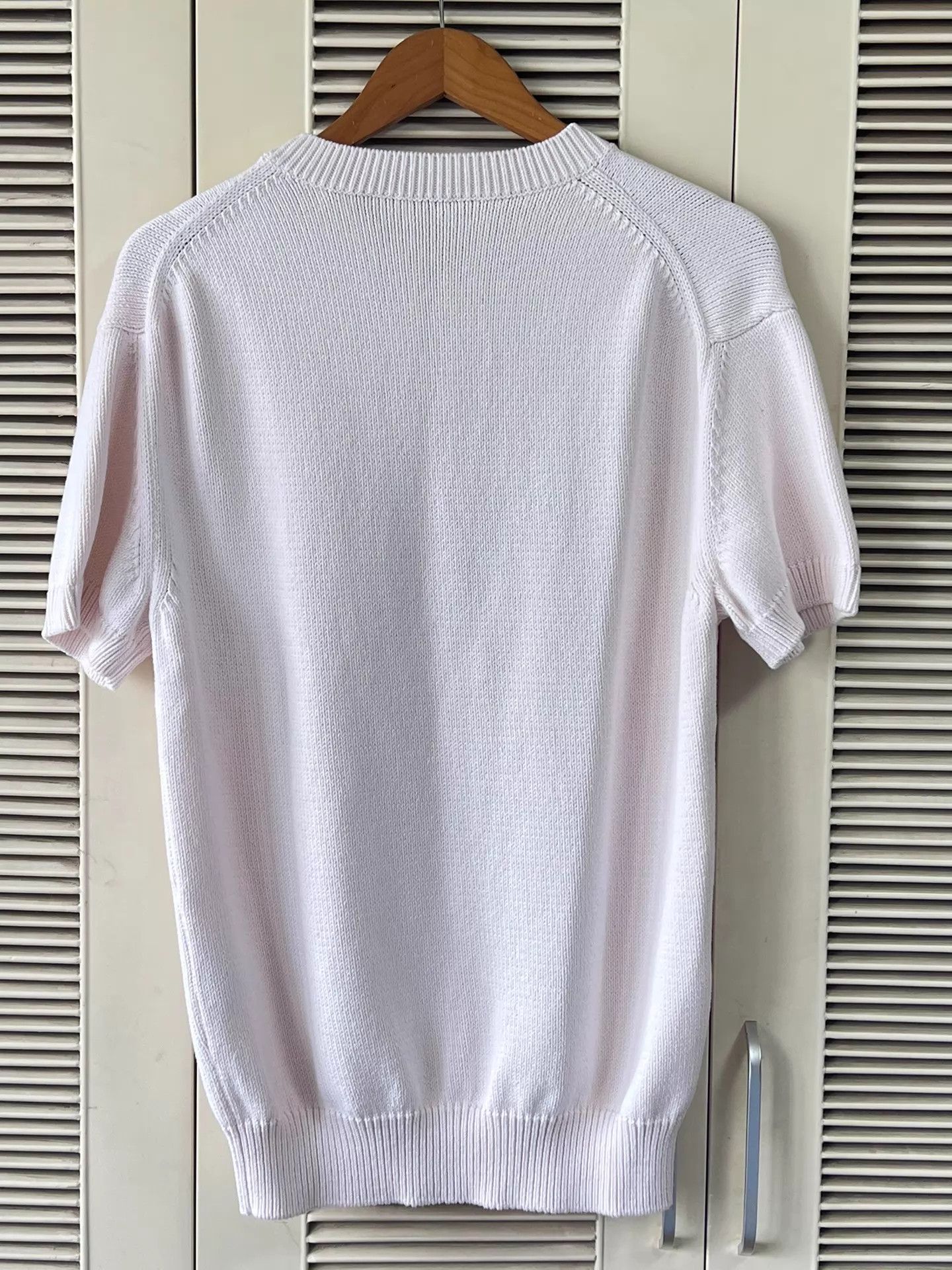 Dior DiorxArtistShort-SleeveKnitTopSGrayEmbroideredLogo Size S / US 4 / IT 40 - 2 Thumbnail